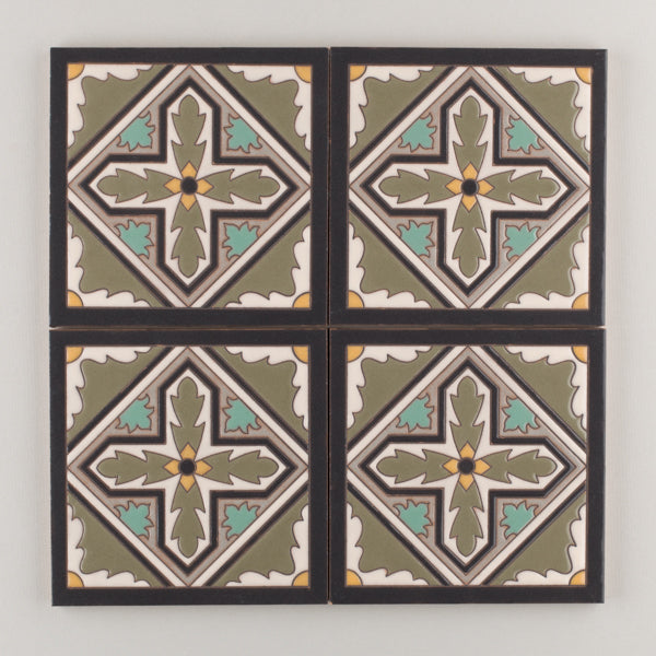 6x6 Handpainted Tile Old California #4 in Neutral Motif