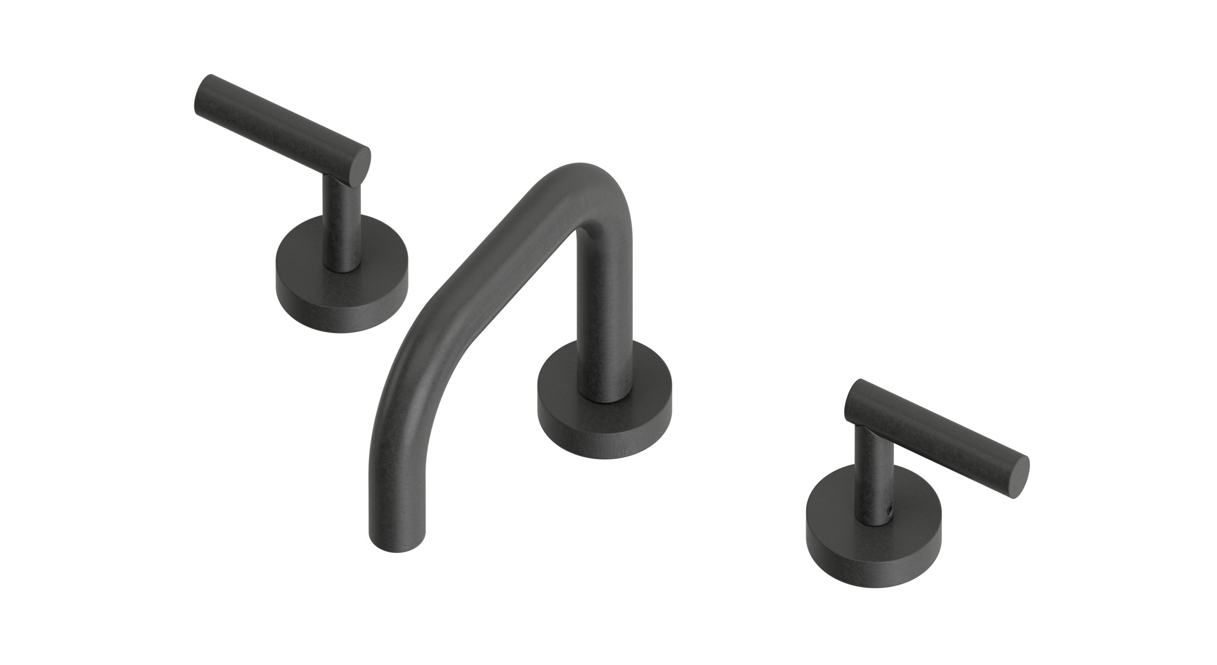 Contour Two Handle Deck Mount Squaretop Lavatory Faucet with Soft Lever Handles in Blackened Nickel