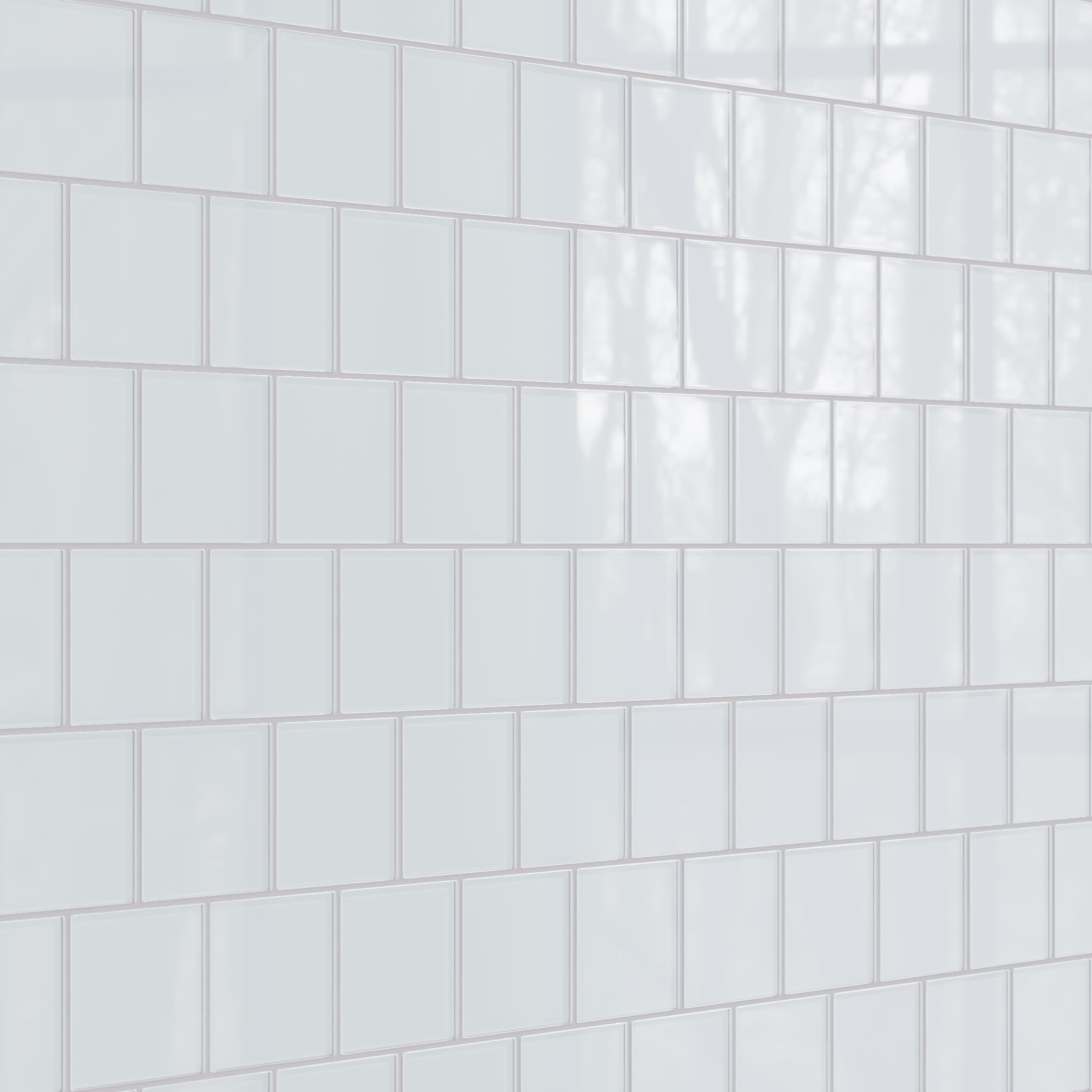 4x4 Glass Tile in Snowy Owl Gloss