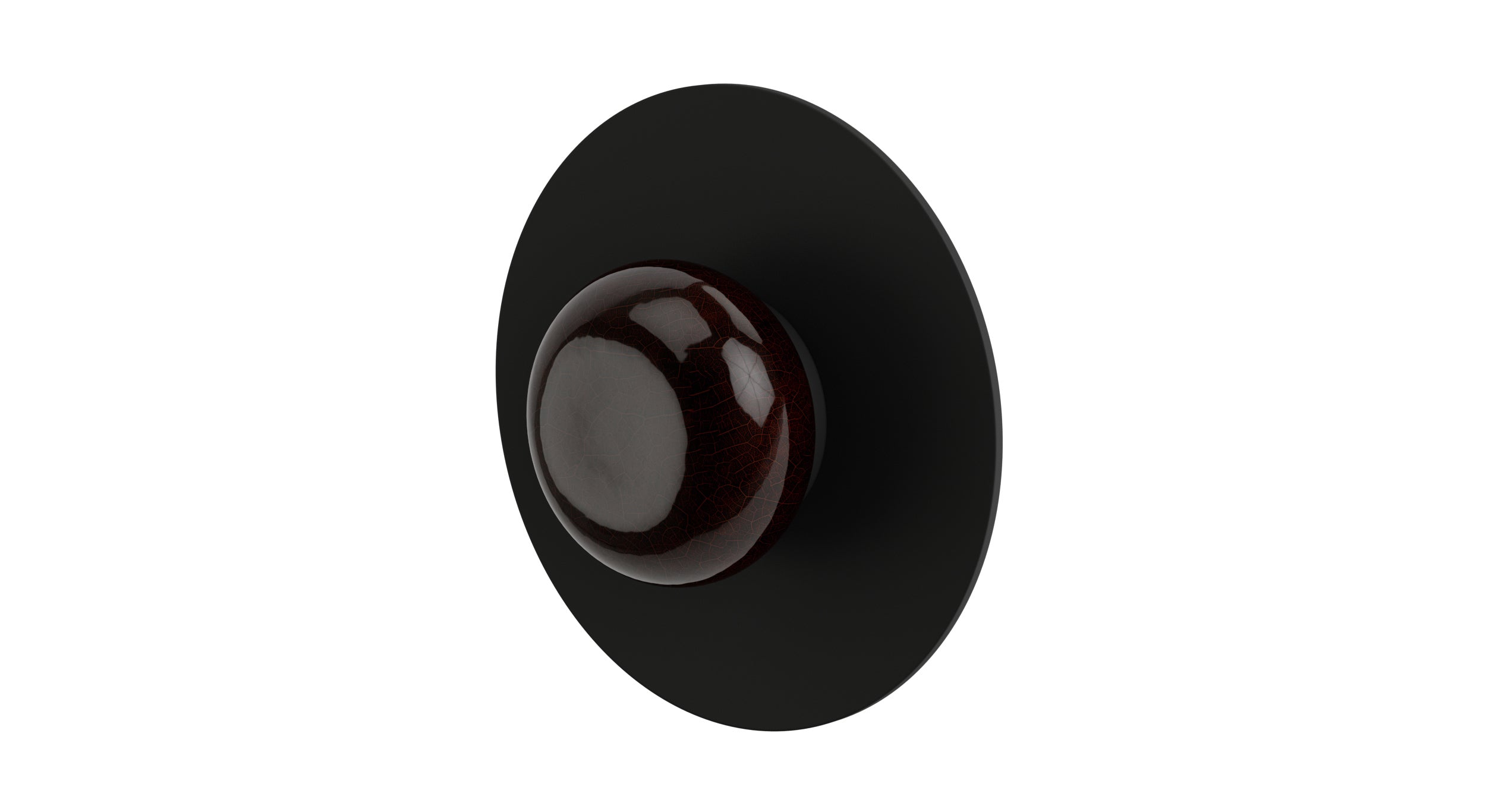 Foundry One Handle Wall Mount Shower Trim with Pebble Ceramic Knob Handle in Matte Black
