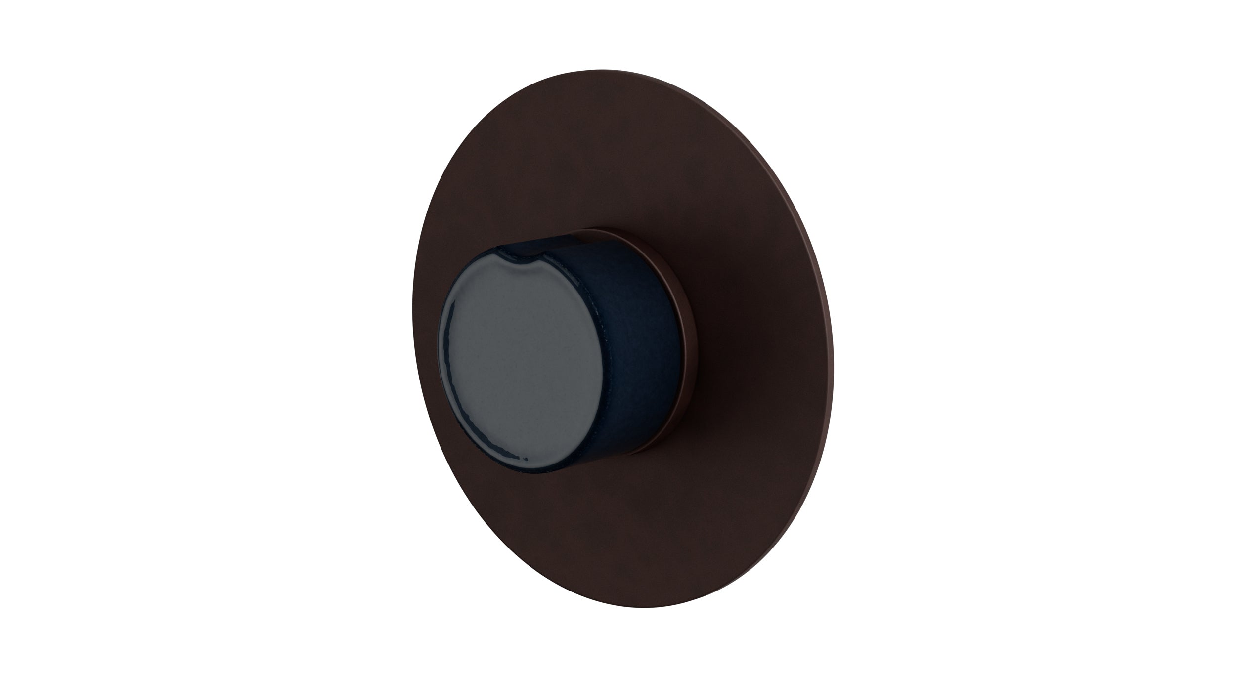 Foundry One Handle Wall Mount Shower Trim with Groove Ceramic Knob Handle in Architectural Copper