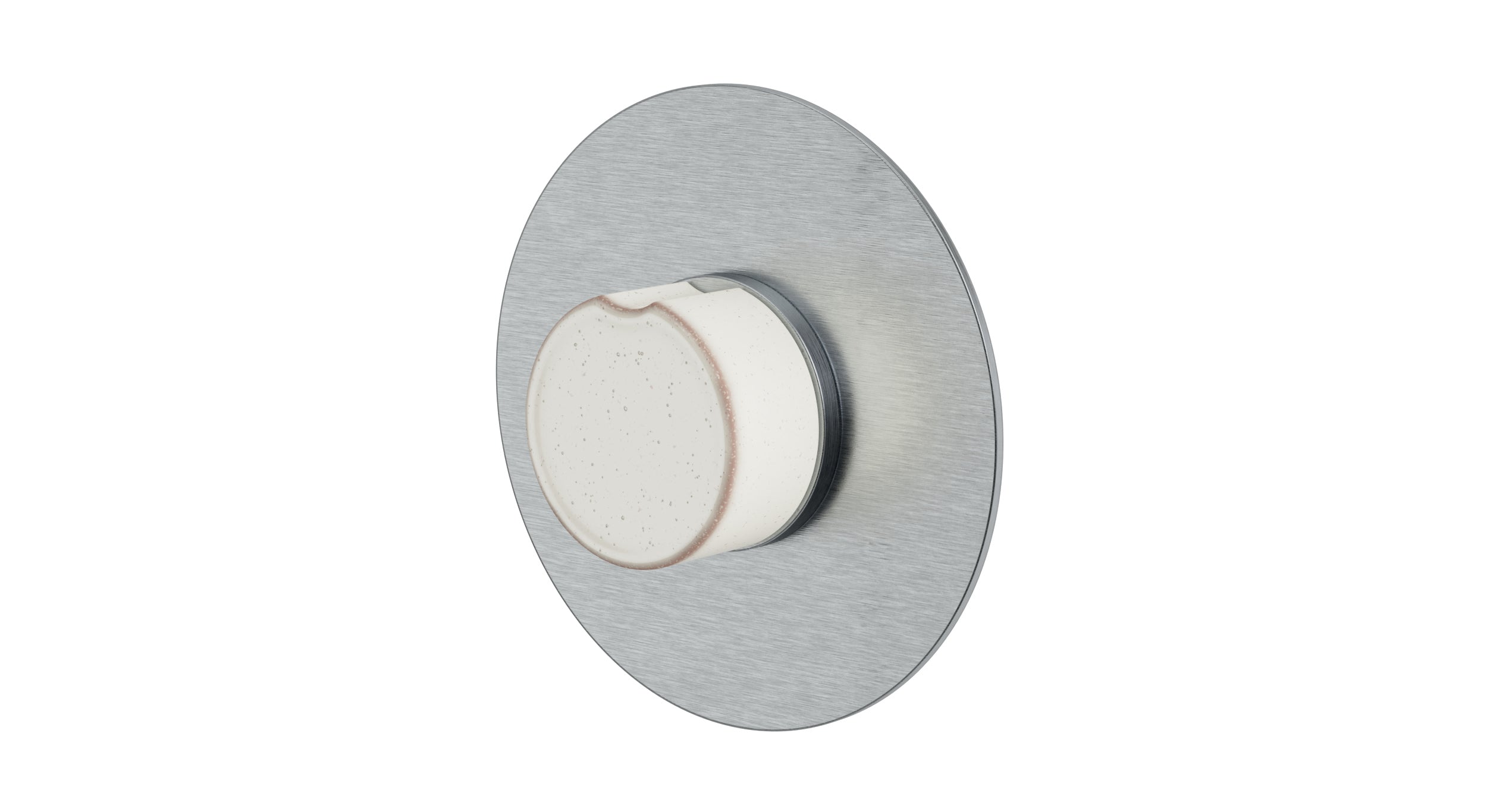 Foundry One Handle Wall Mount Shower Trim with Groove Ceramic Knob Handle in Satin Chrome