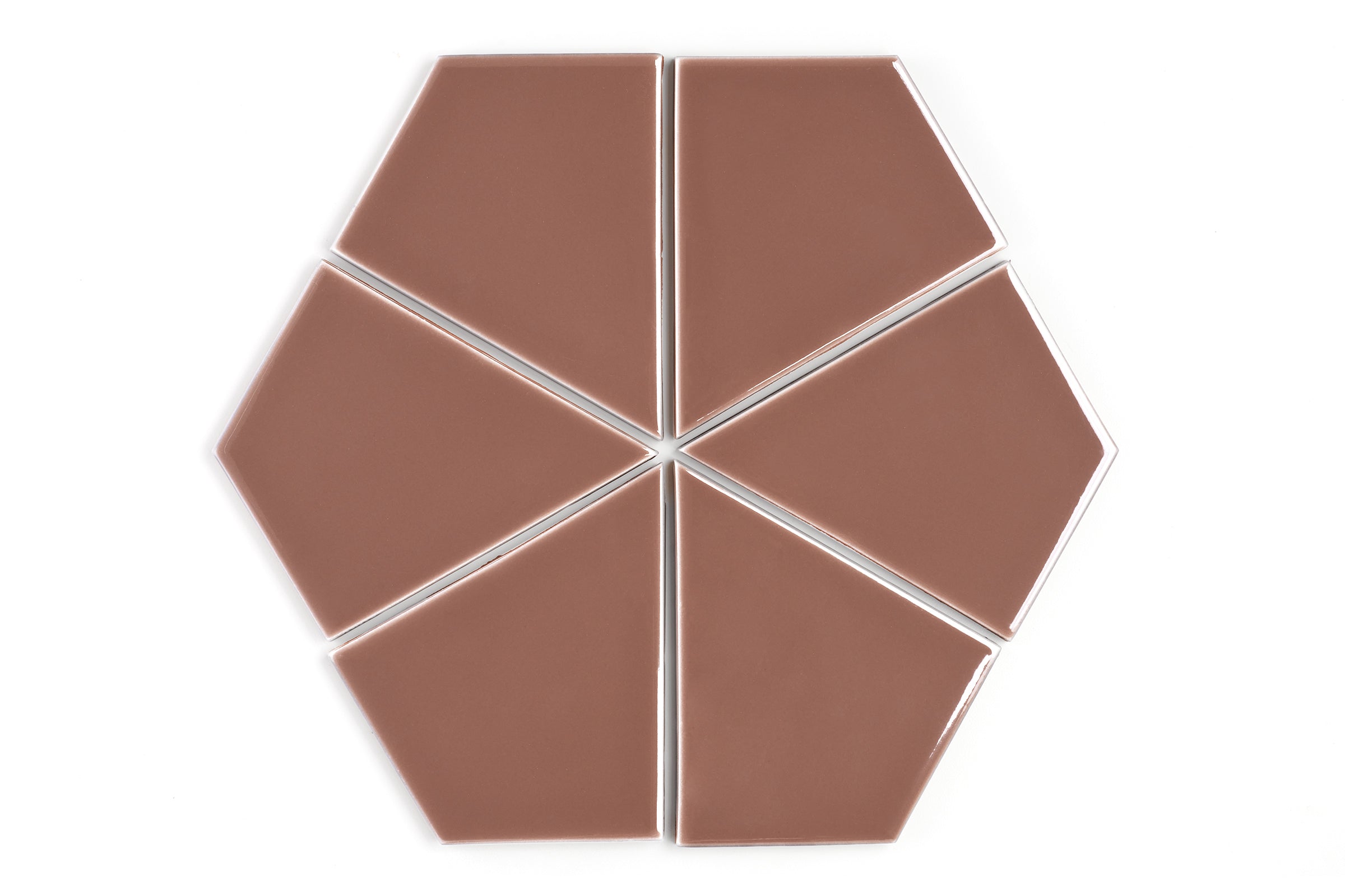 Hexite Original Ceramic Tile in Mauve Gloss