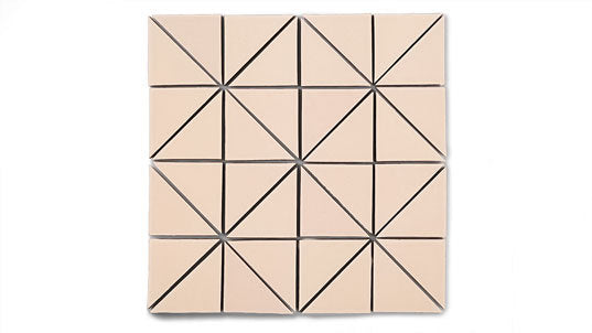 3" Triangle Sheeted - Quadrant Original Ceramic Mosaic Tile in Tumbleweed Matte