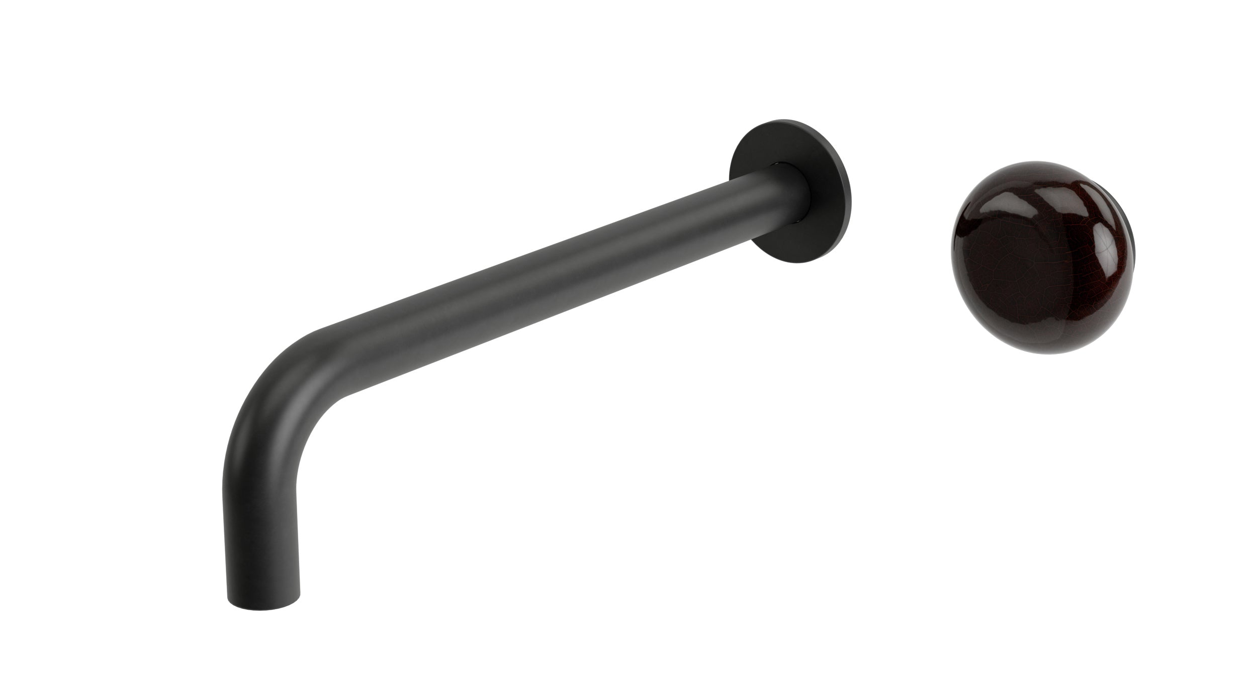 Foundry One Handle Wall Mount 10" Lavatory Faucet with Pebble Ceramic Knob Handle in Oil Rubbed Bronze