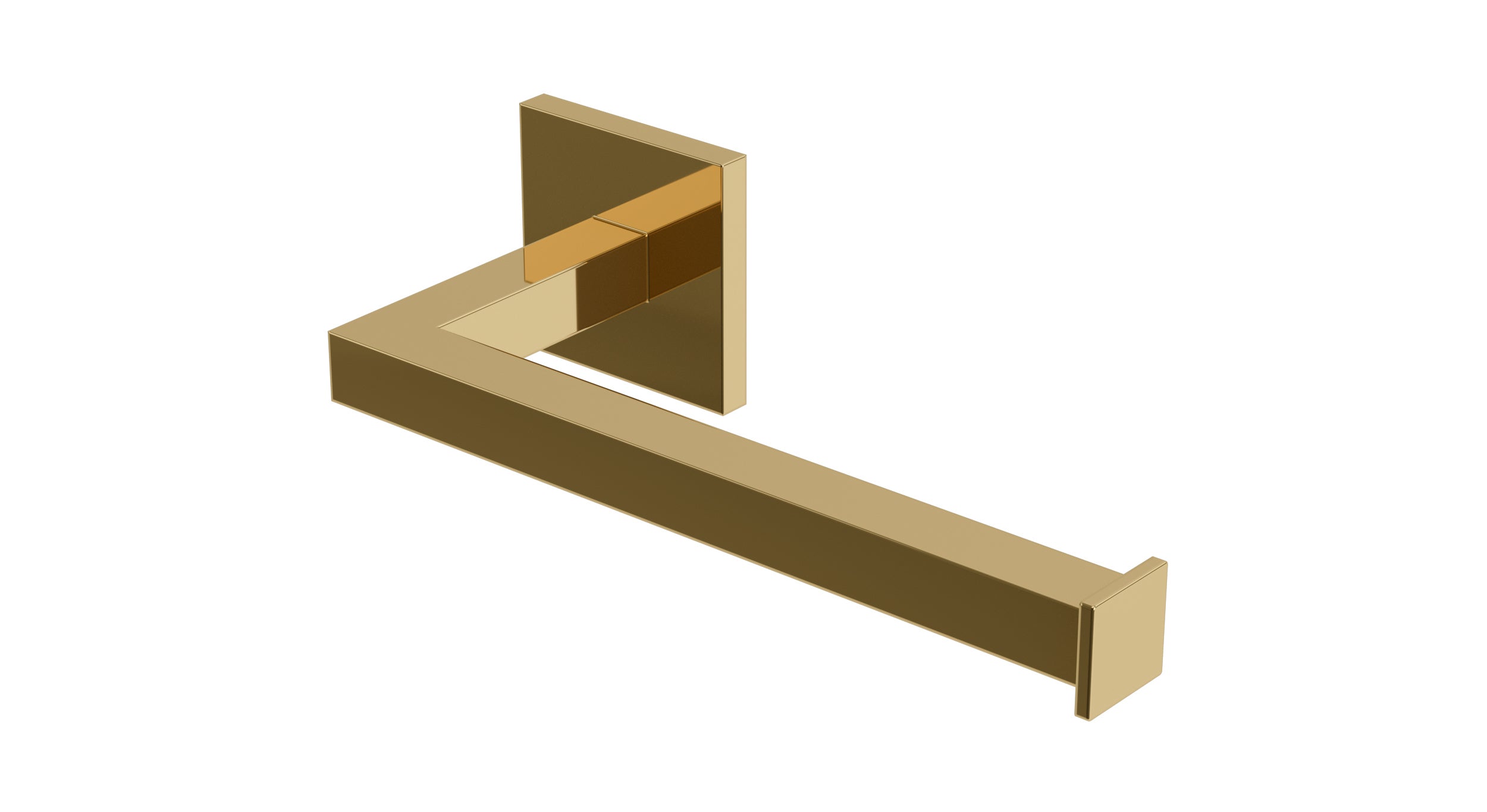 Flatiron Square Hand Towel Bar in Polished Brass