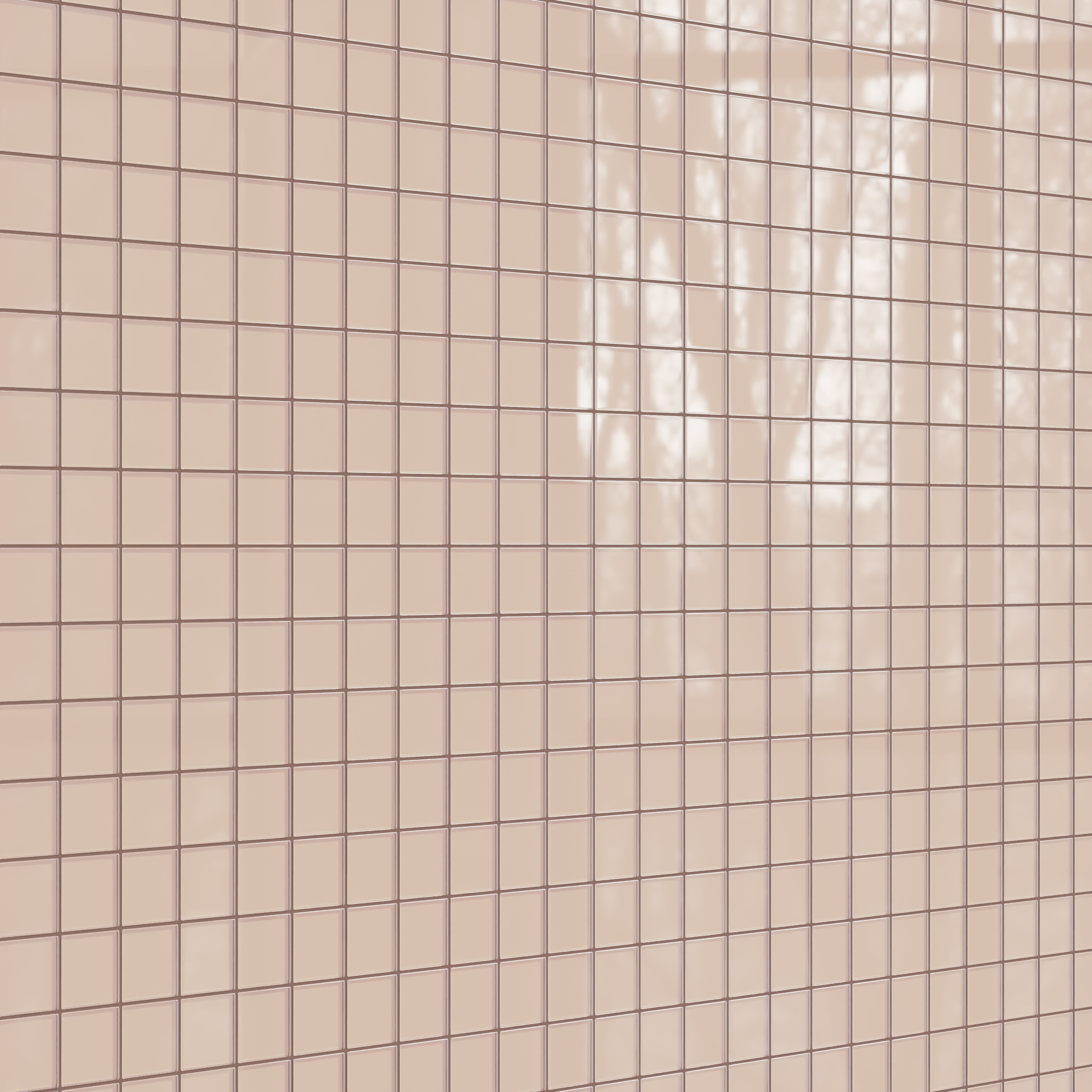 3x3 Straight Set Sheeted Glass Mosaic Tile in Rosy Finch Gloss