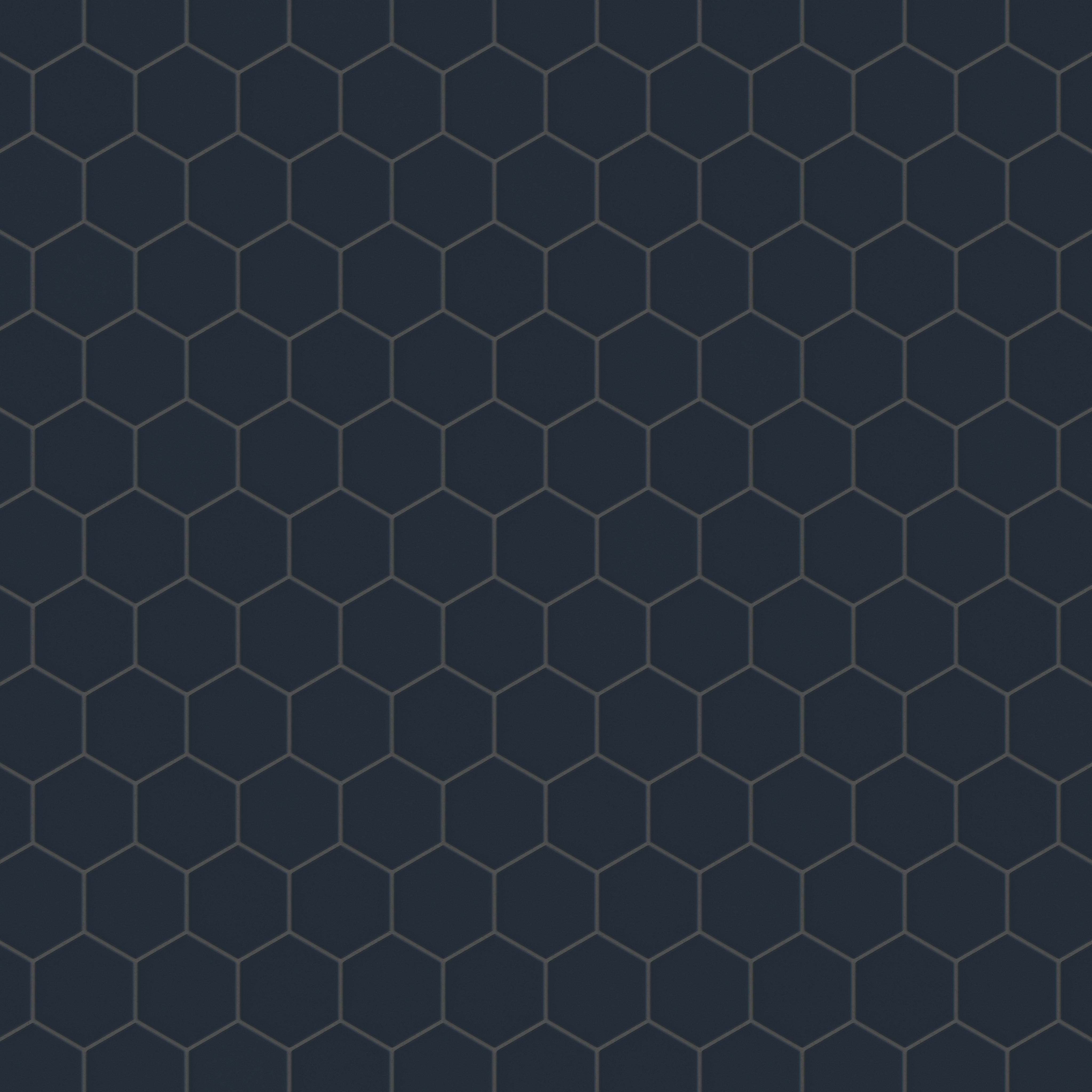4" Hexagon Original Ceramic Tile in Navy Blue Matte