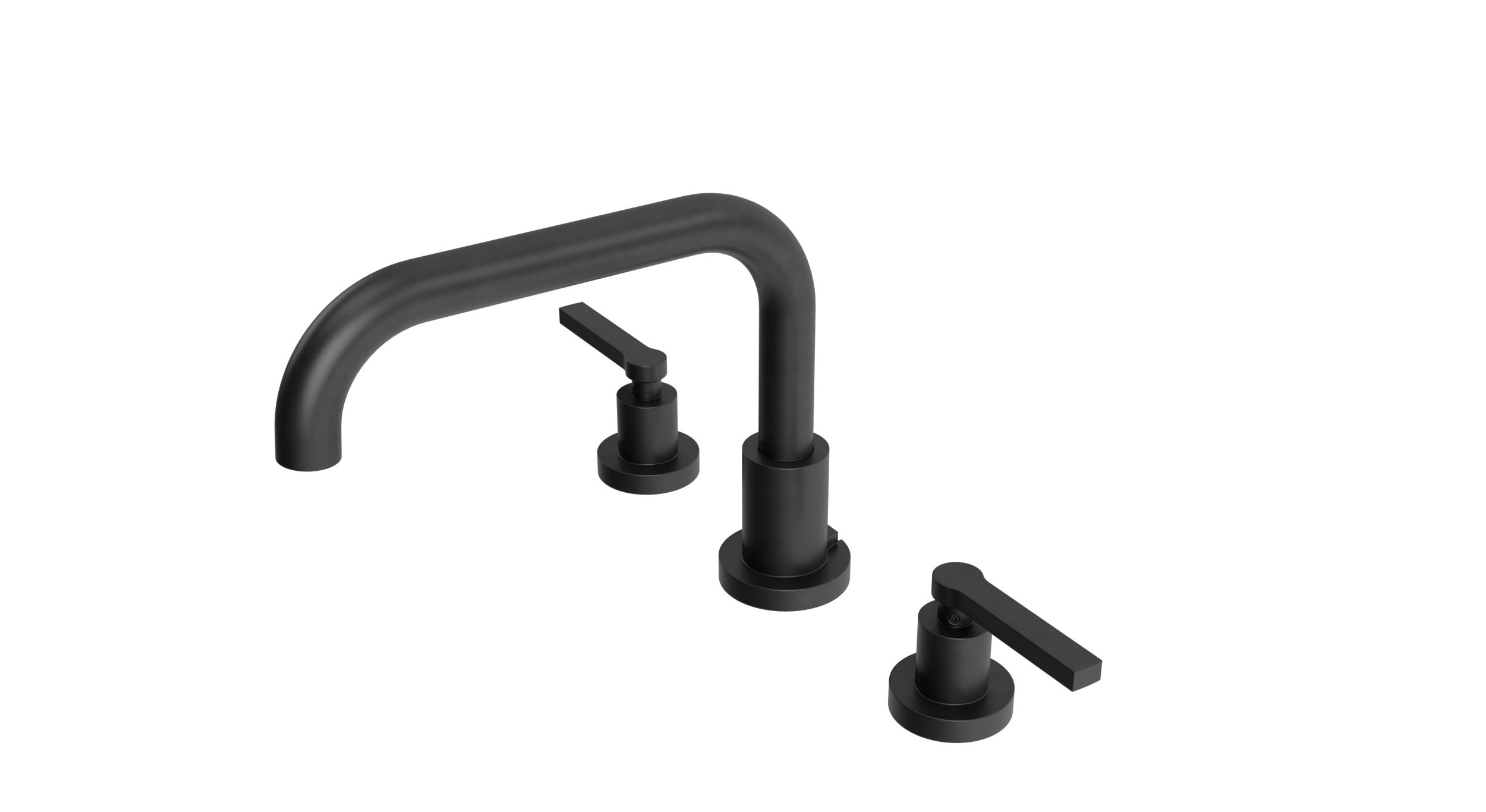 Flatiron Two Handle Deck Mount Squaretop Bath Trim with Linear Lever Handles in Oil Rubbed Bronze