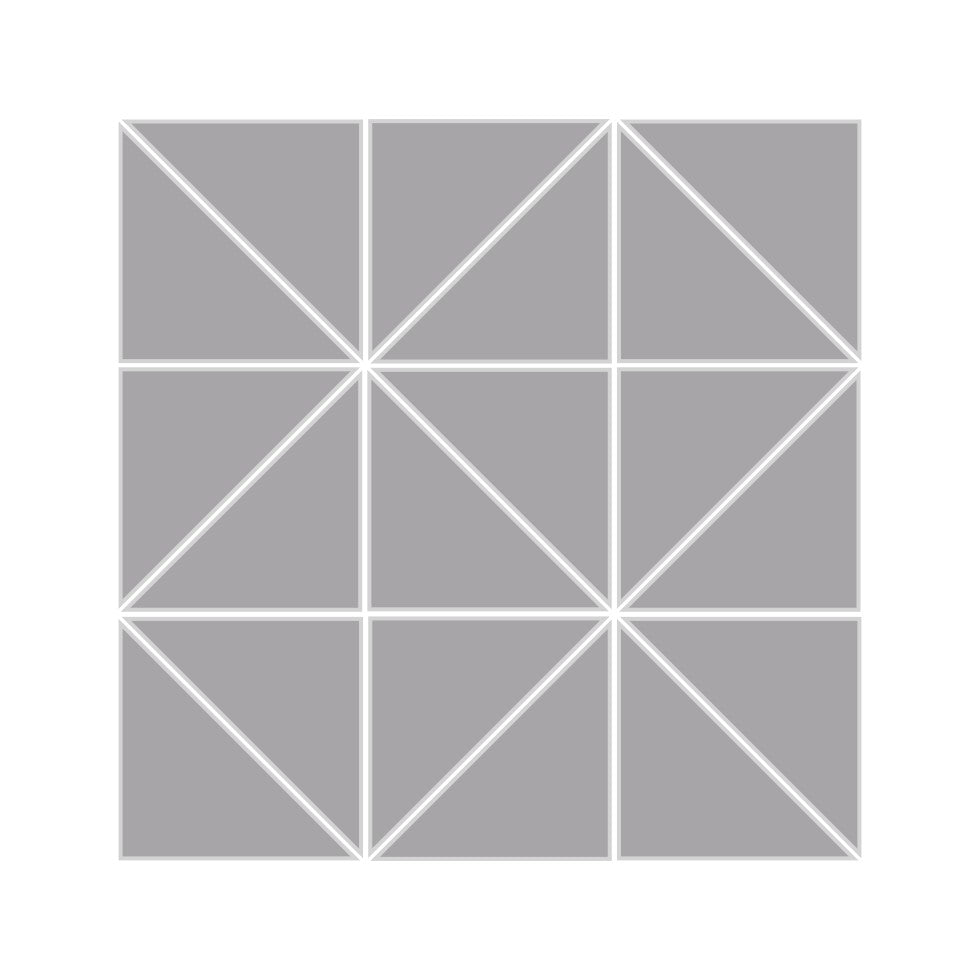 3" Triangle Sheeted - Quadrant Original Ceramic Mosaic Tile in Thistle Matte