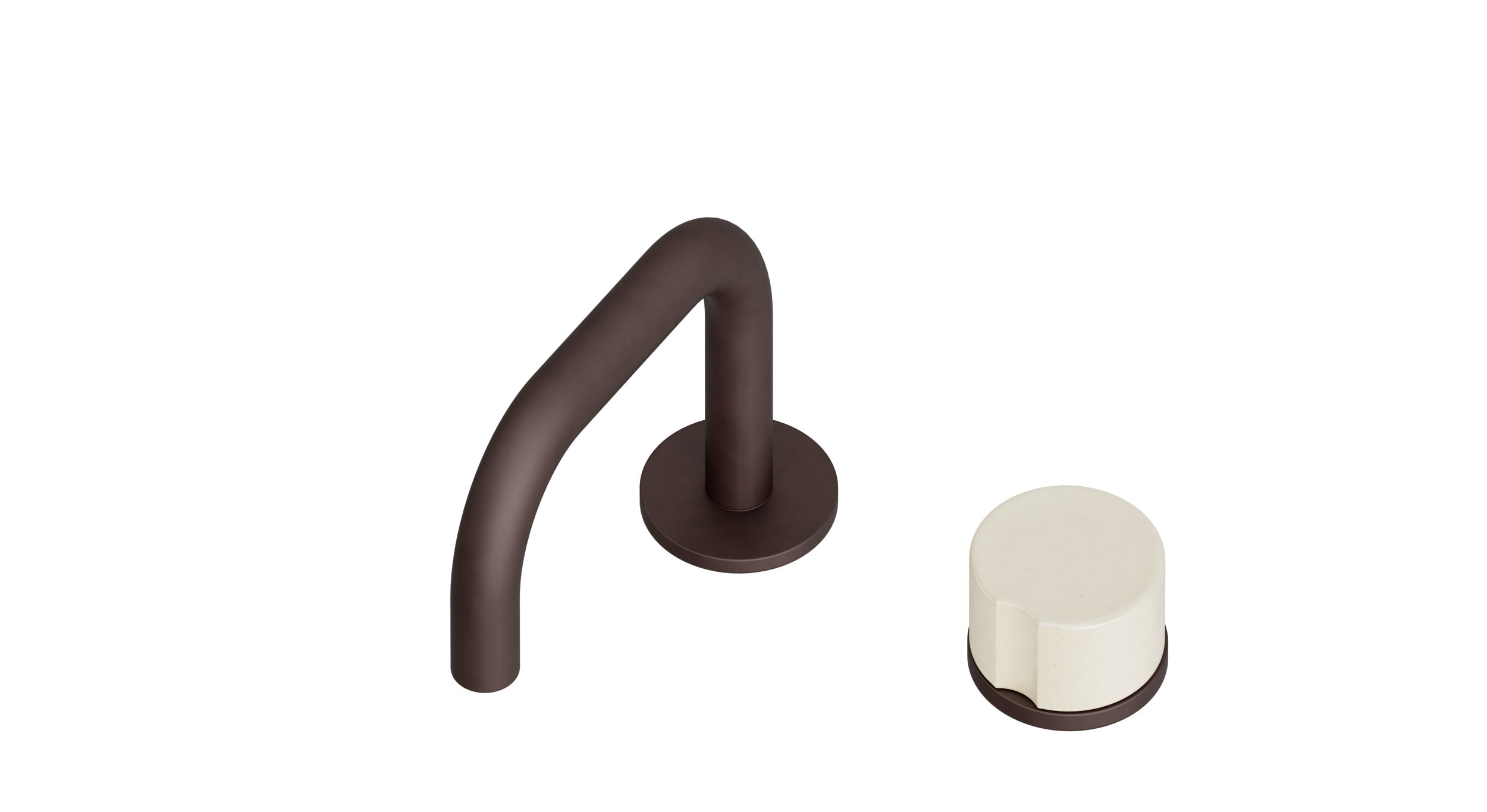 Foundry One Handle Deck Mount Squaretop Lavatory Faucet with Groove Ceramic Knob Handle in Architectural Copper
