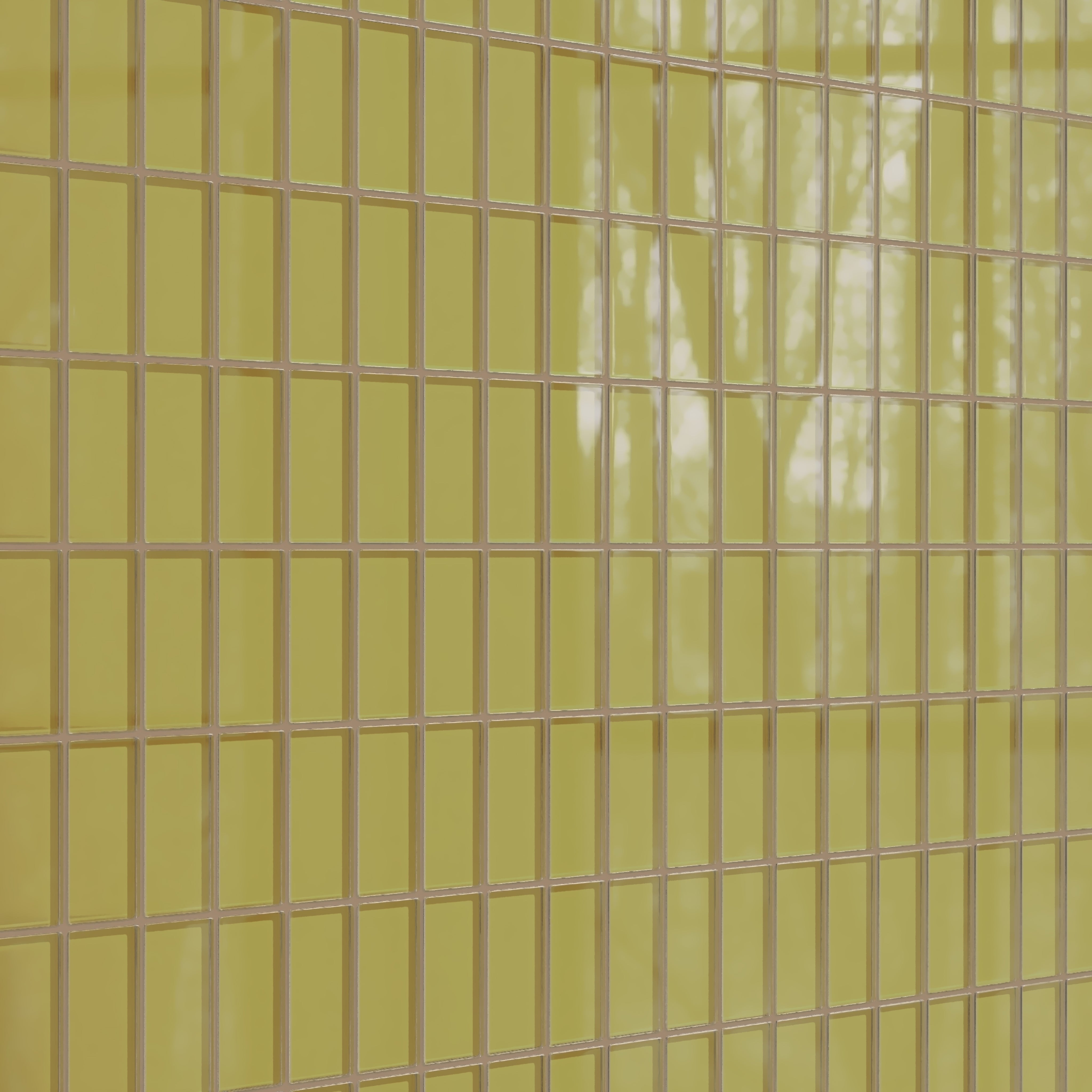 2x4 Straight Set Sheeted Glass Mosaic Tile in Pine Siskin Gloss