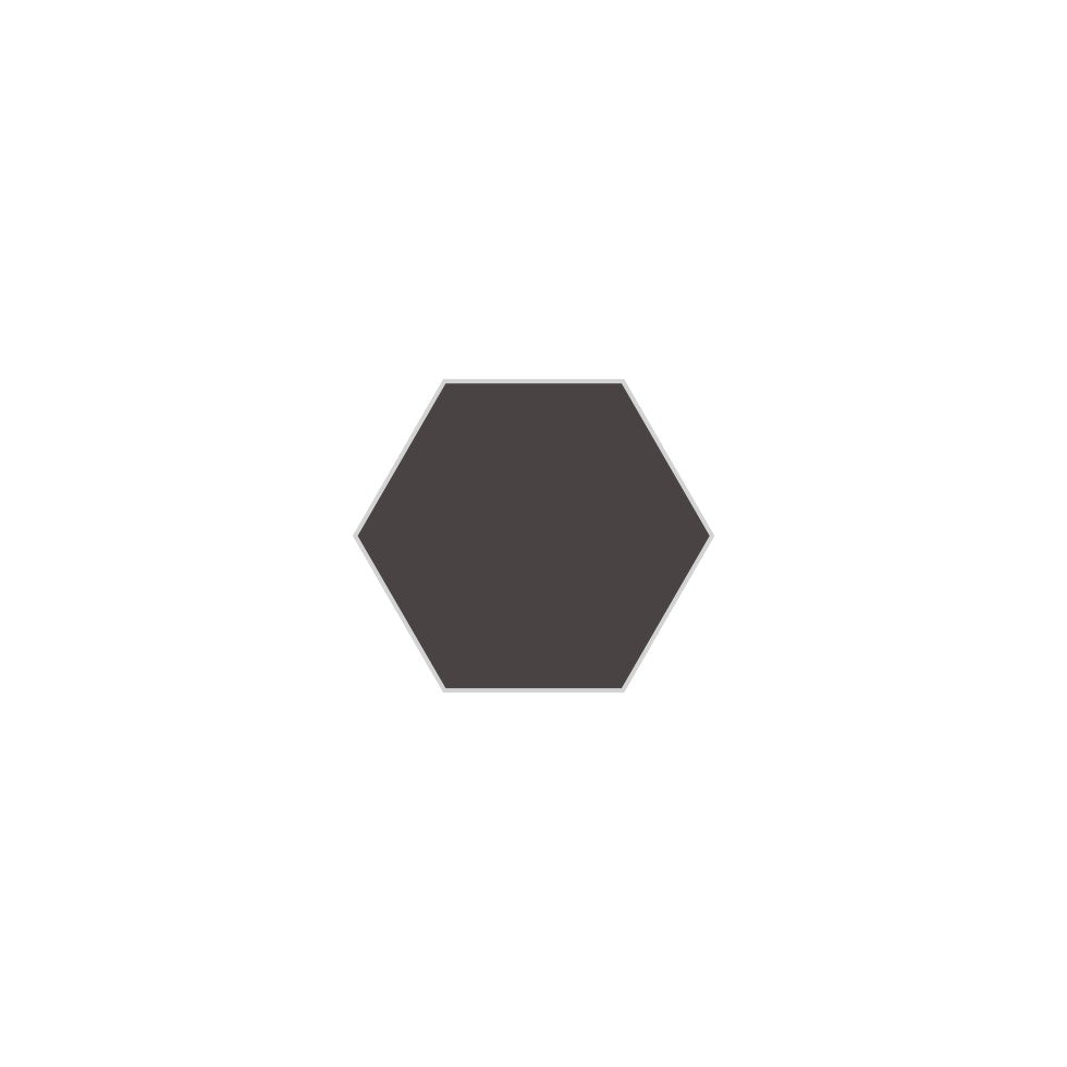 4" Hexagon Original Ceramic Tile in Carbon Gloss