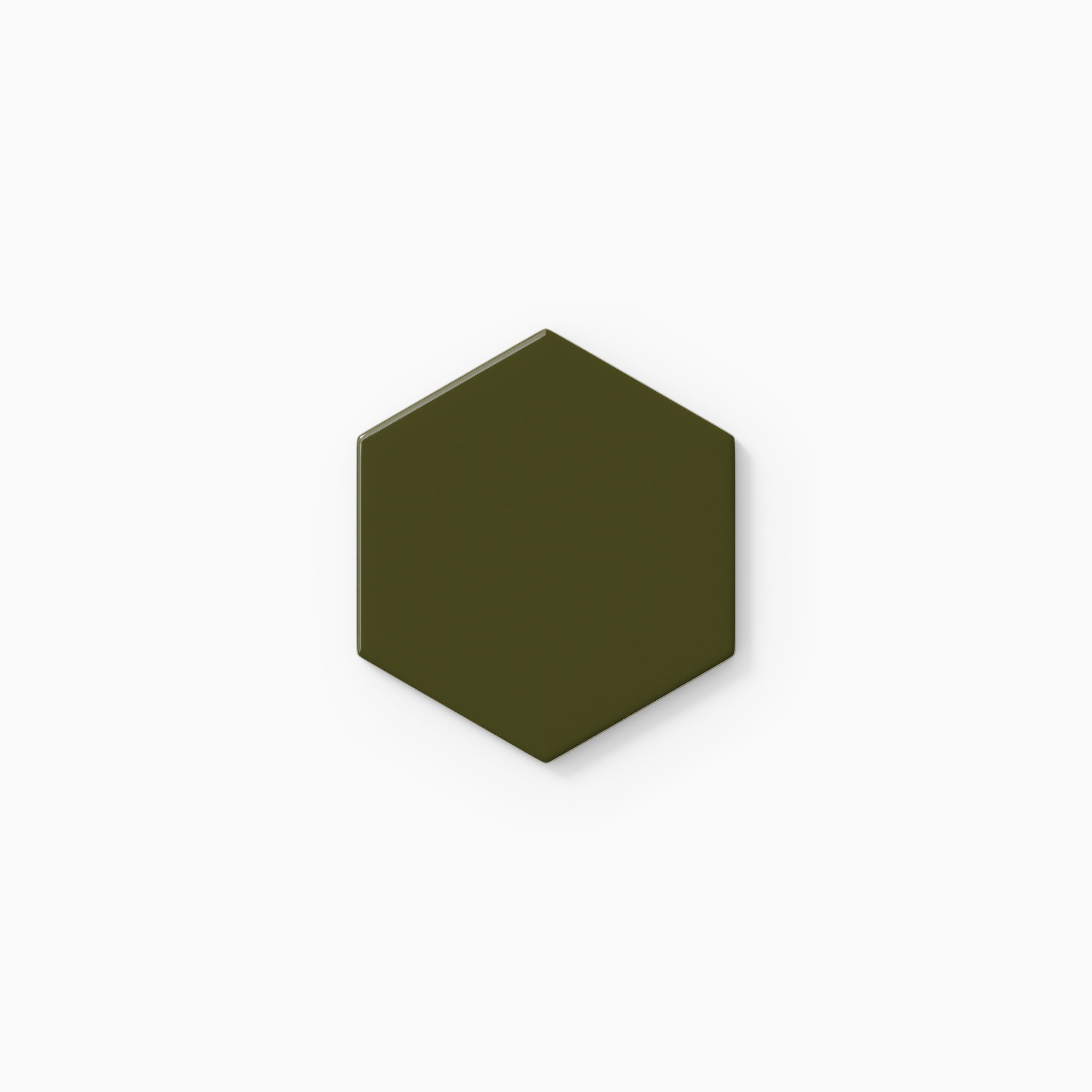4" Hexagon Original Ceramic Tile in Bonsai Gloss