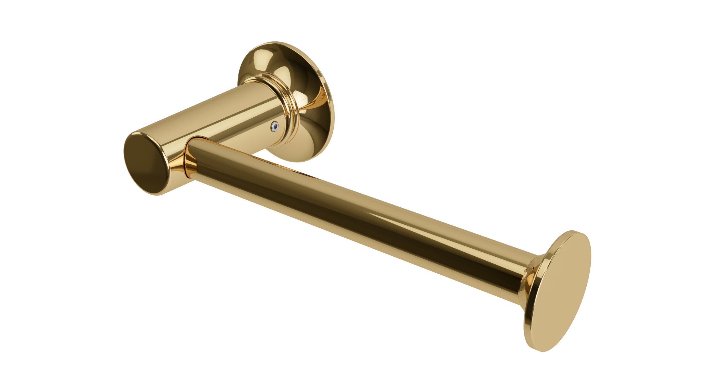 Emerson Single Post Paper Holder in Polished Brass