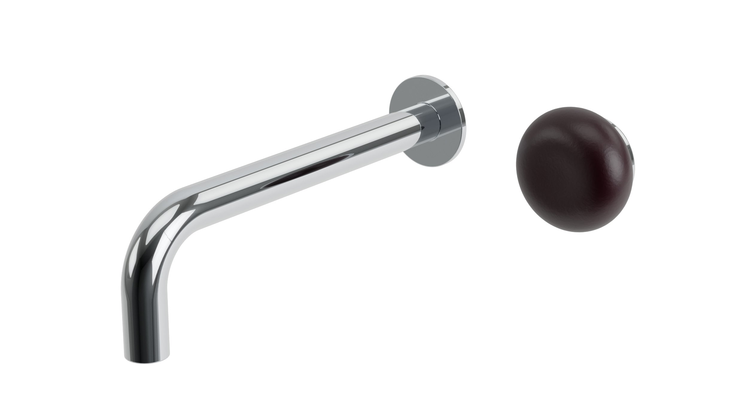 Foundry One Handle Wall Mount 7.5" Lavatory Faucet with Pebble Ceramic Knob Handle in Polished Chrome