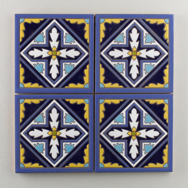 6x6 Handpainted Tile Old California #4 in Cool Motif