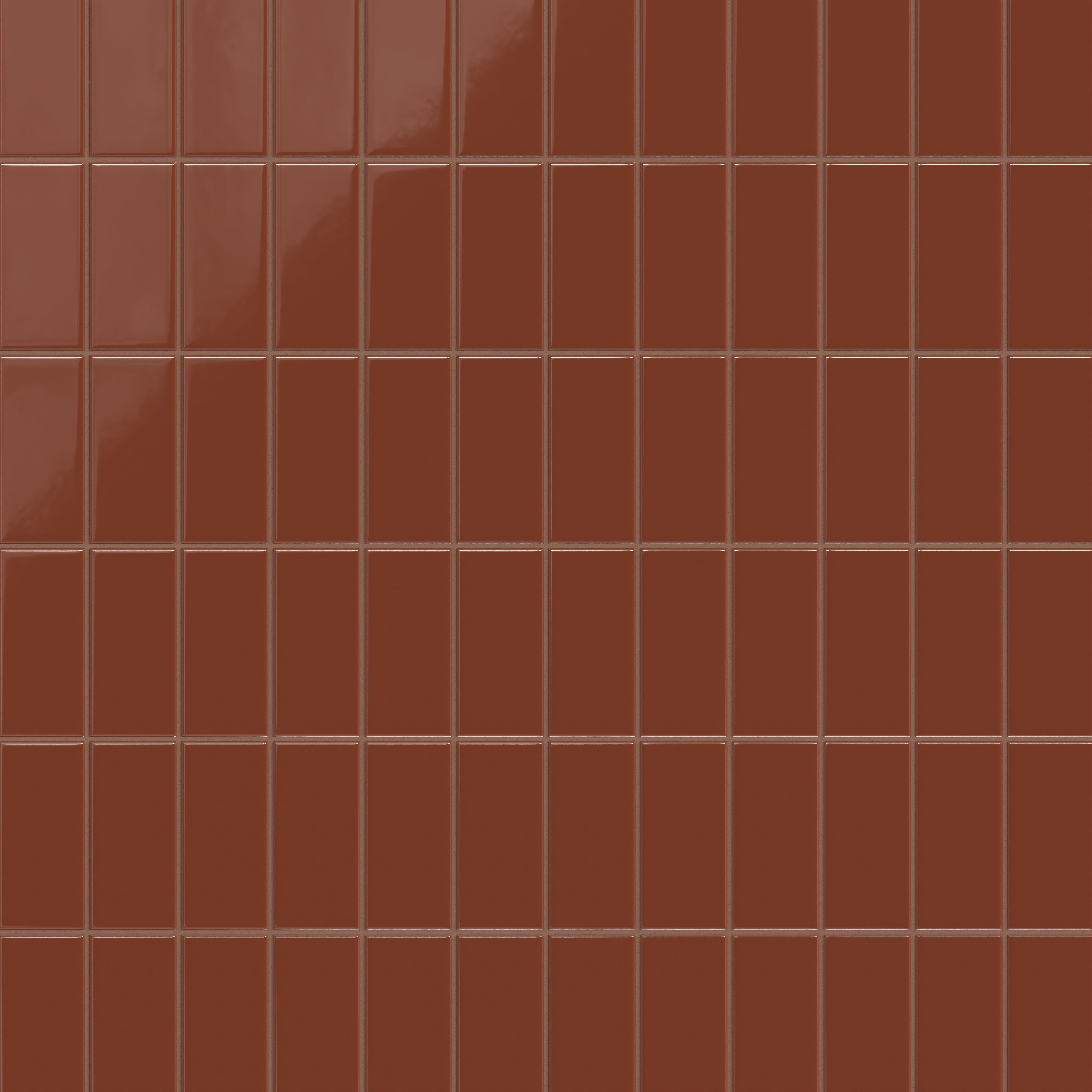 3x6 Natural Press Ceramic Tile in Red Iron Oxide Gloss