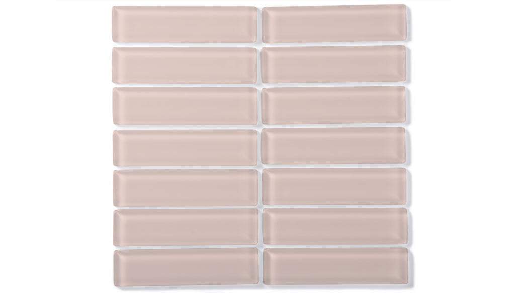 1x4 Glass Tile in Rosy Finch Matte - Factory Sale