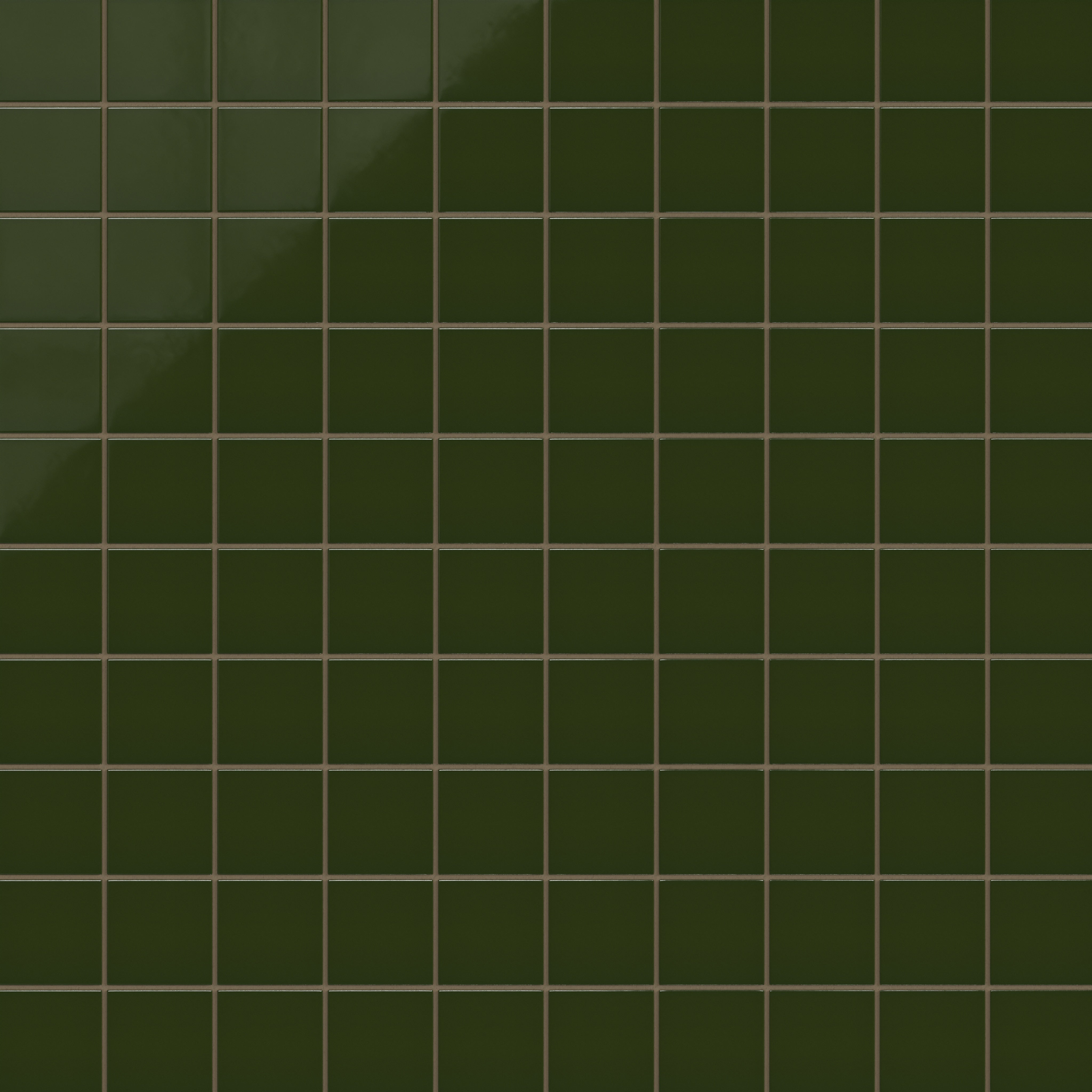 3x3 Straight Set Sheeted Natural Press Ceramic Mosaic Tile in Green Apatite Gloss