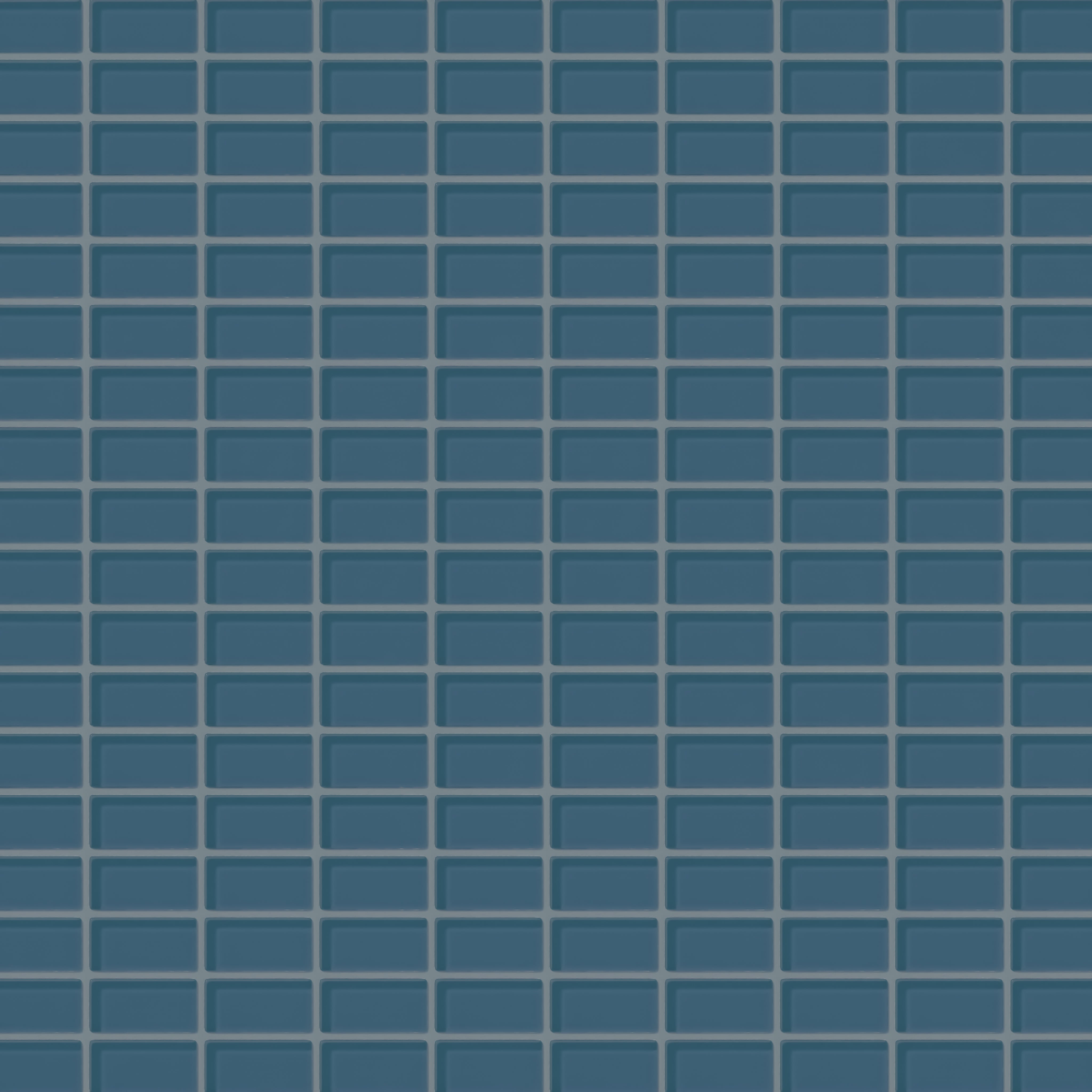 1x2 Straight Set Sheeted Glass Mosaic Tile in Blue Jay Gloss