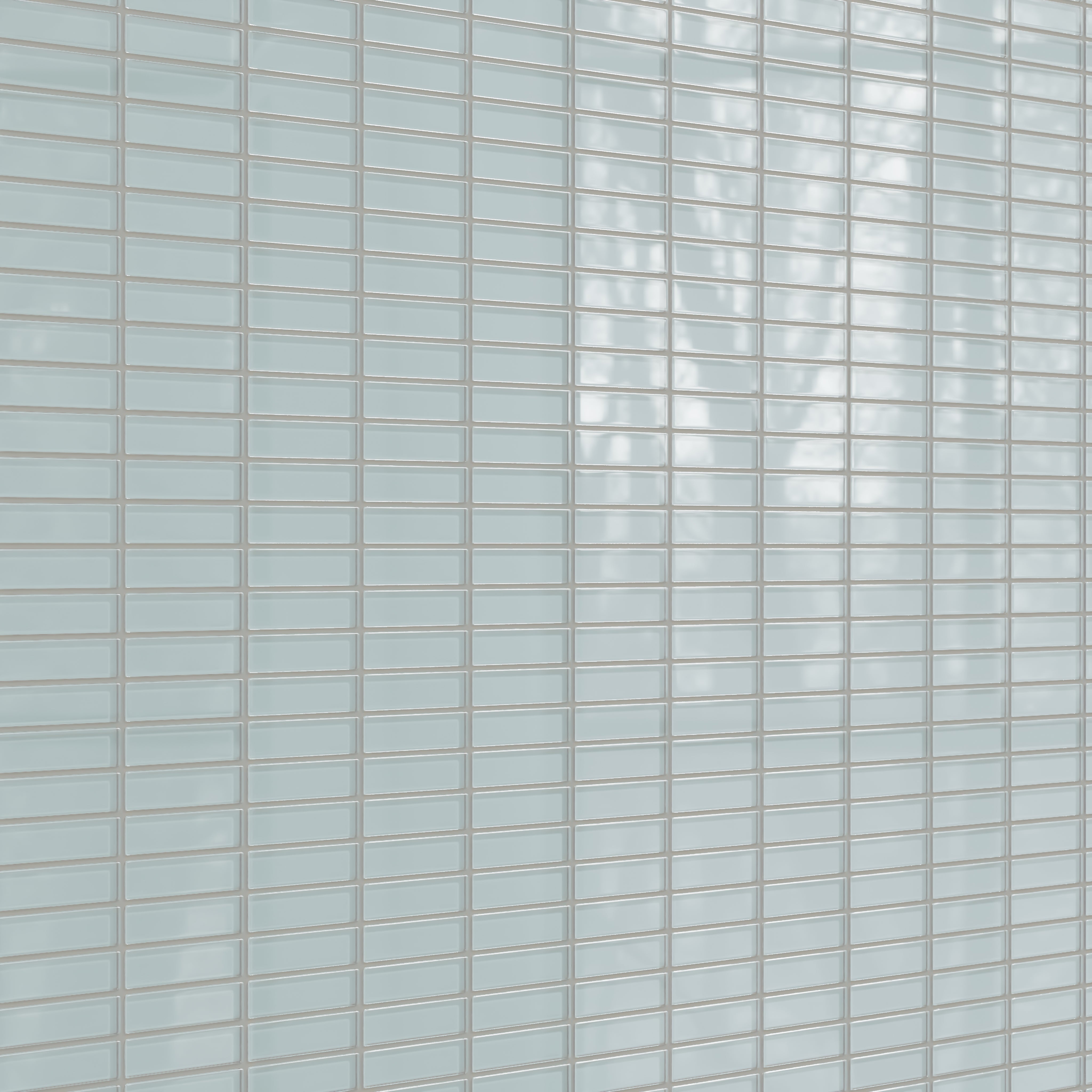 1x4 Straight Set Sheeted Glass Mosaic Tile in Great Blue Heron Gloss