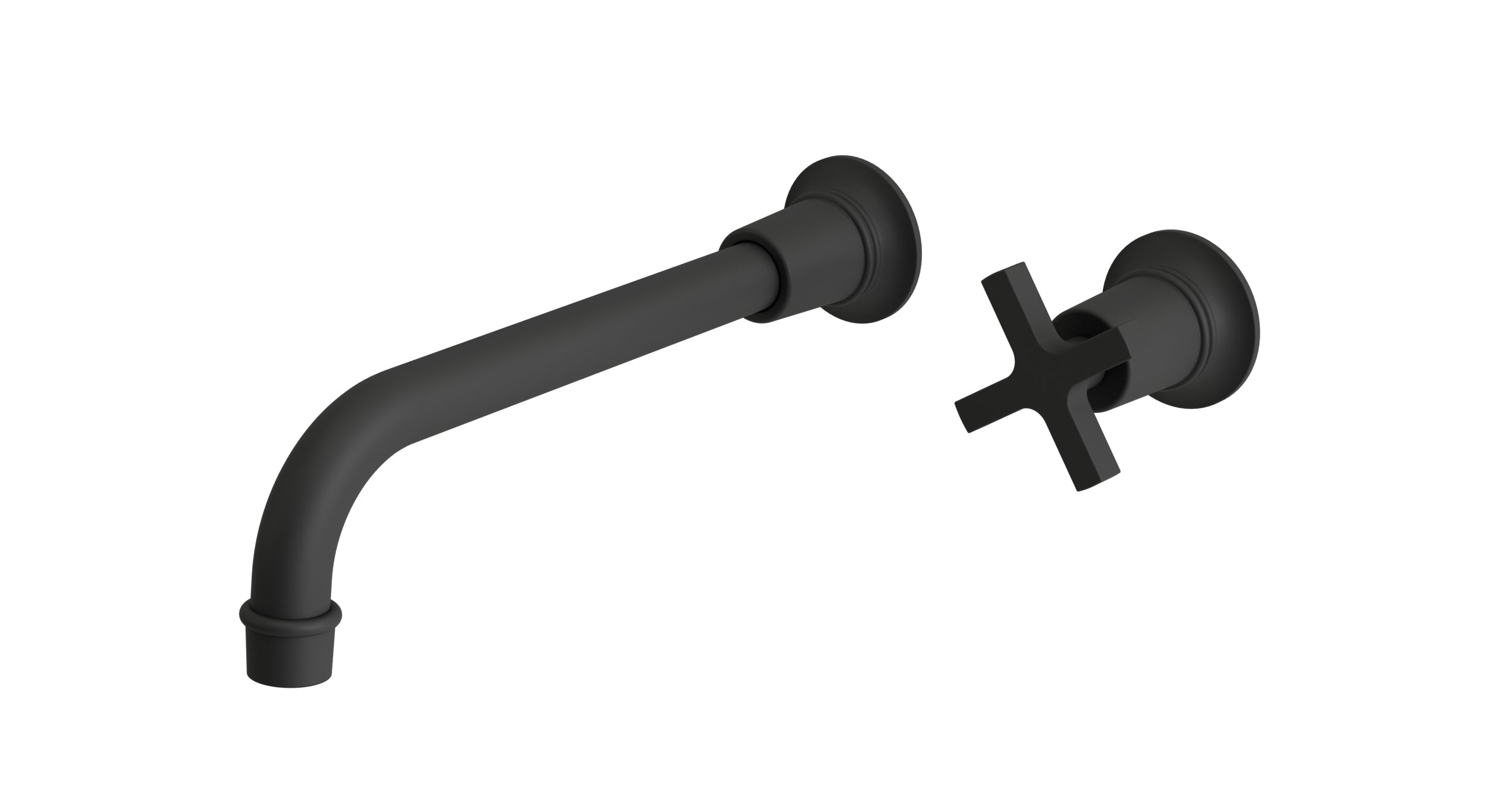 Emerson One Handle Wall Mount 10" Lavatory Faucet with Classic Cross Handle in Matte Black