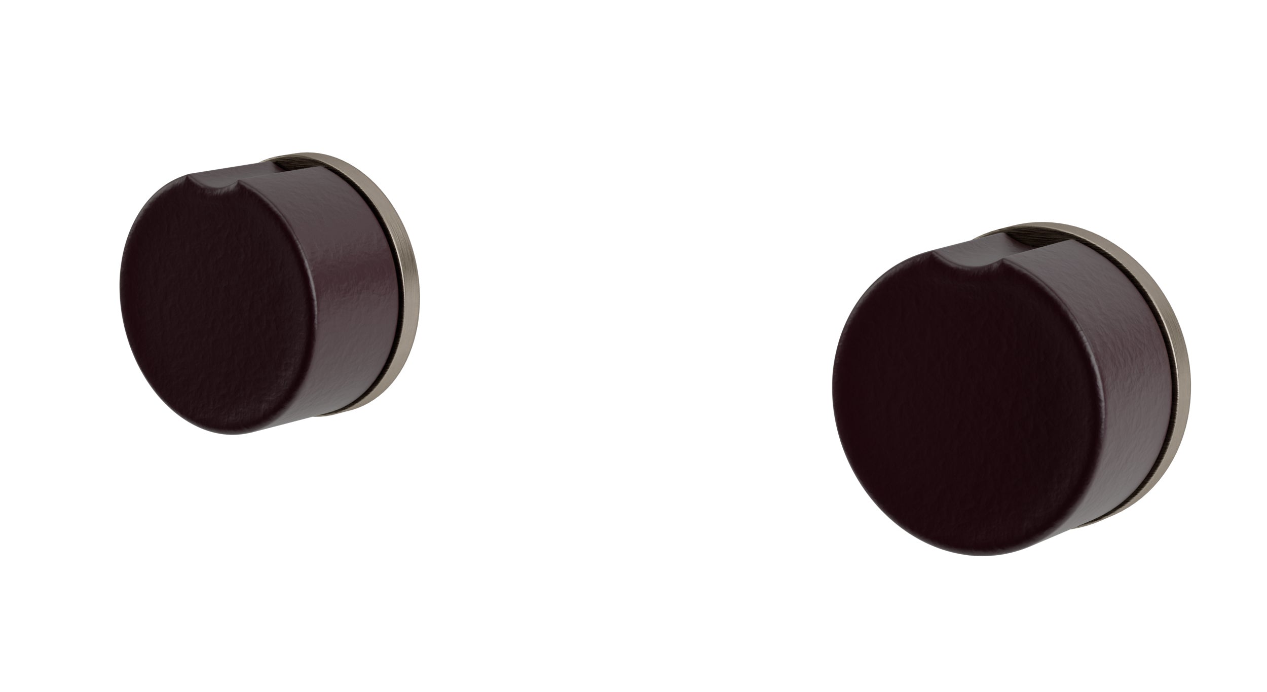 Foundry Two Handle Wall Mount Bath Trim with Groove Ceramic Knob Handles in Antique Nickel