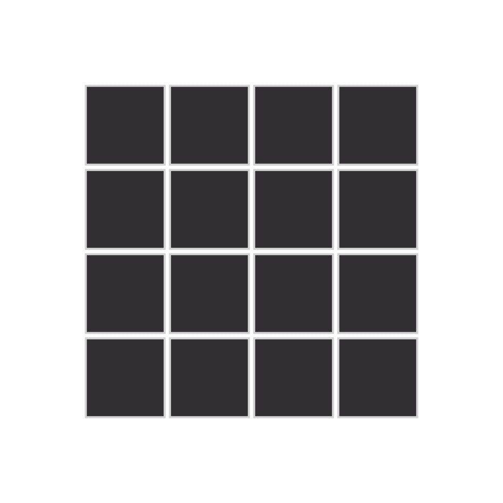 2x2 Straight Set Sheeted Original Ceramic Mosaic Tile in Graphite