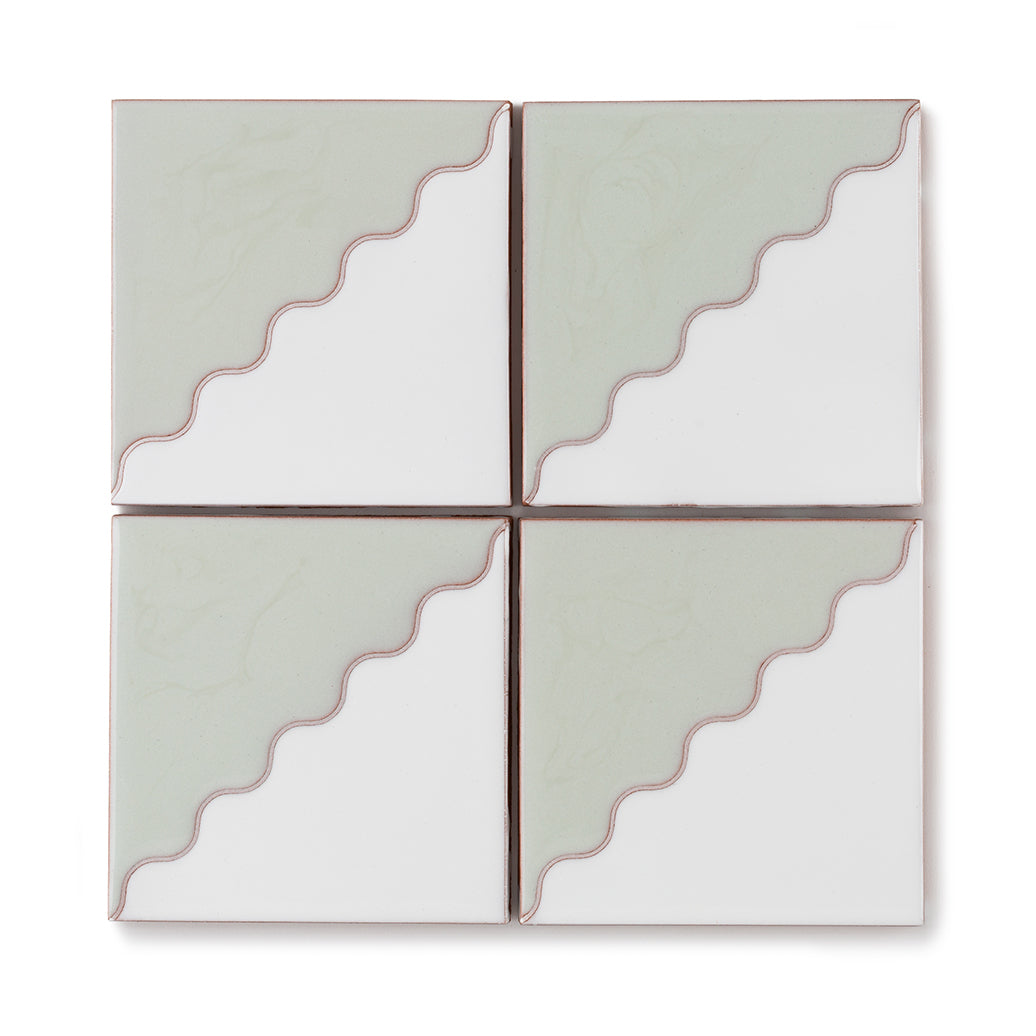 6x6 Handpainted Tile Squiggle in Plein Aire