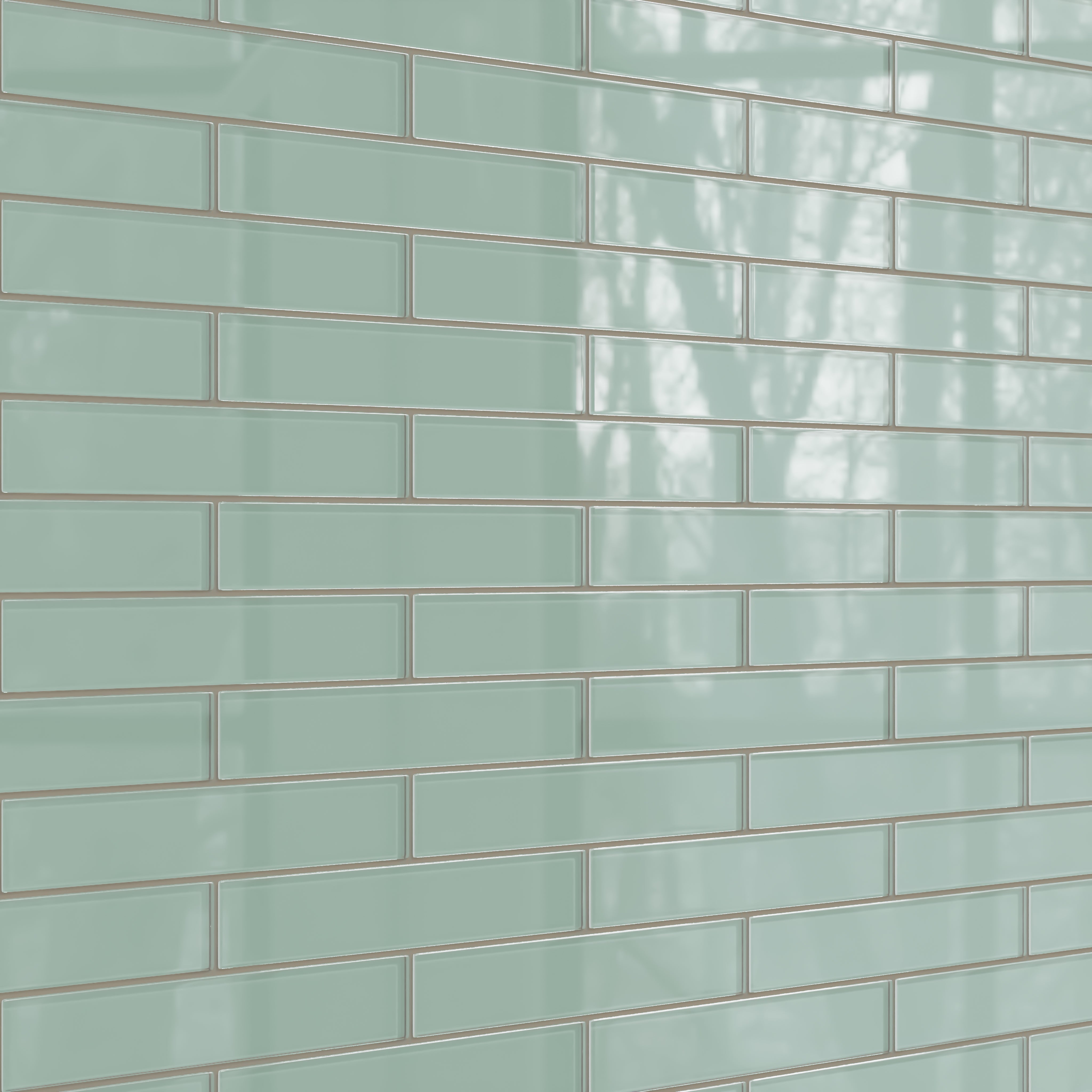 2x12 Glass Tile in Kingfisher Gloss