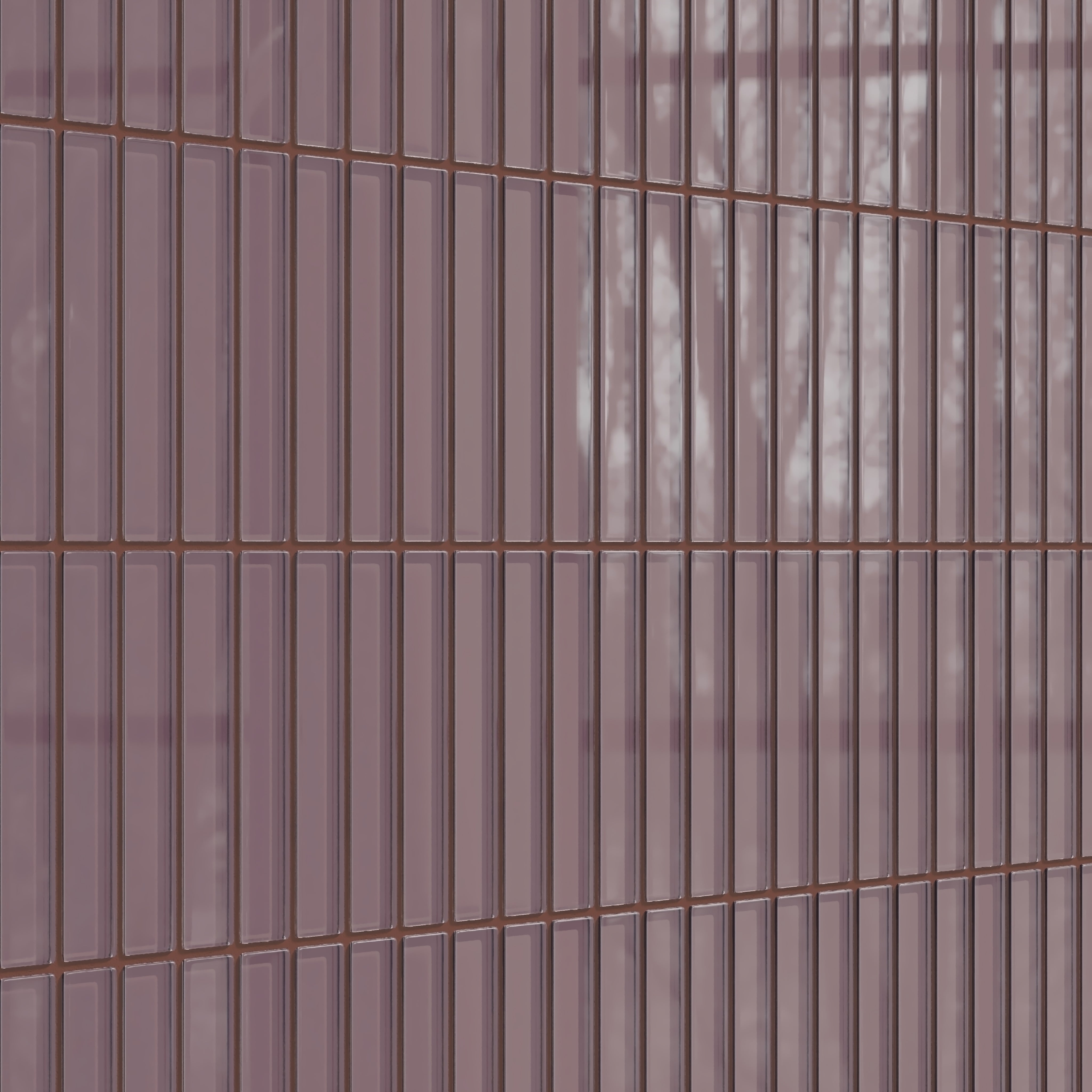 1x6 Straight Set Sheeted Glass Mosaic Tile in Crane Gloss