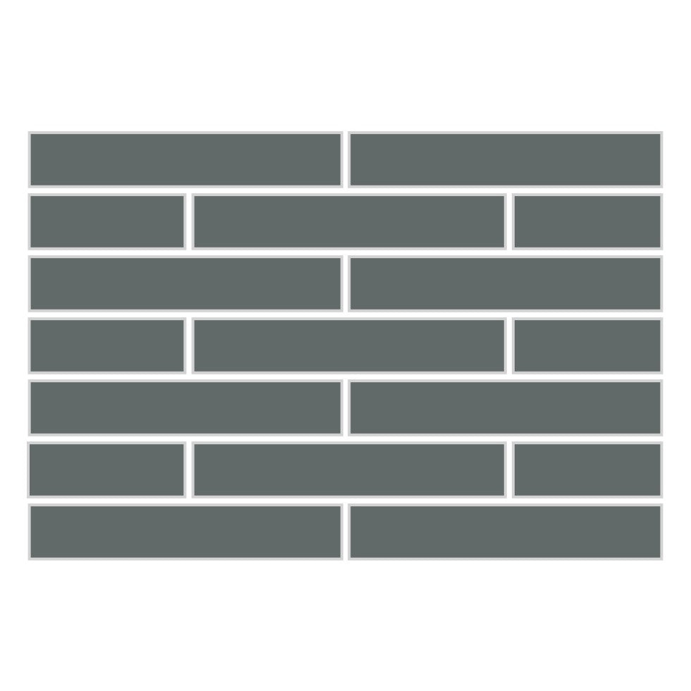 1x6 Half Offset Sheeted Original Ceramic Mosaic Tile in Flagstone Gloss