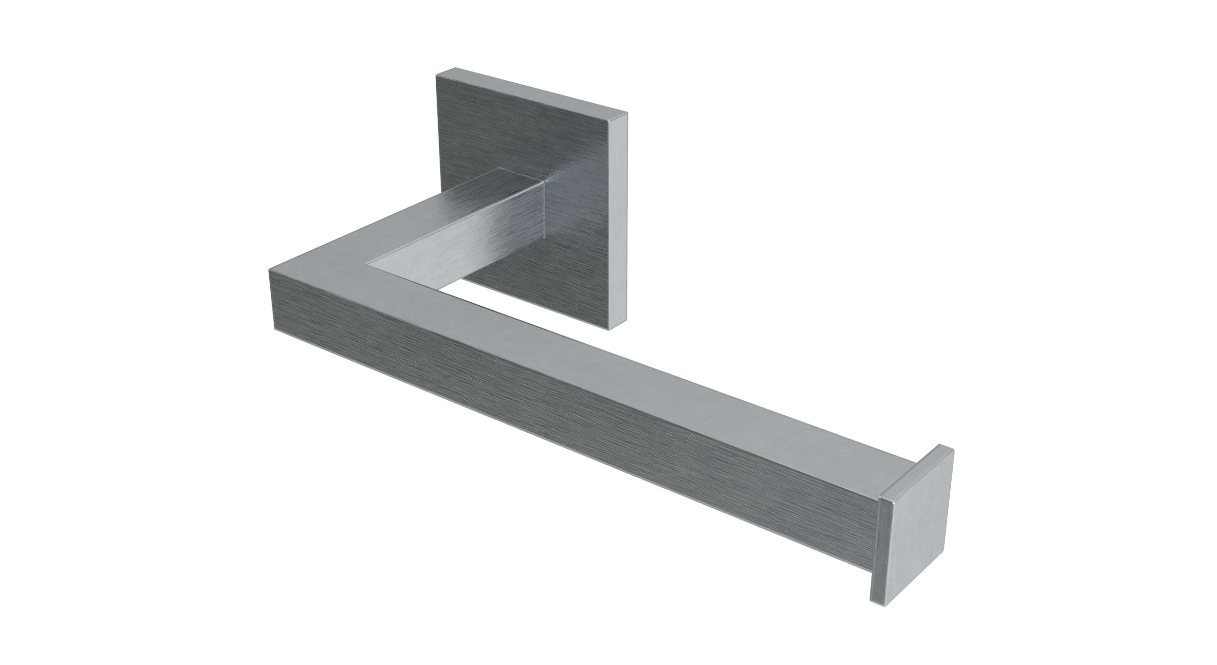 Flatiron Square Single Post Paper Holder in Satin Chrome
