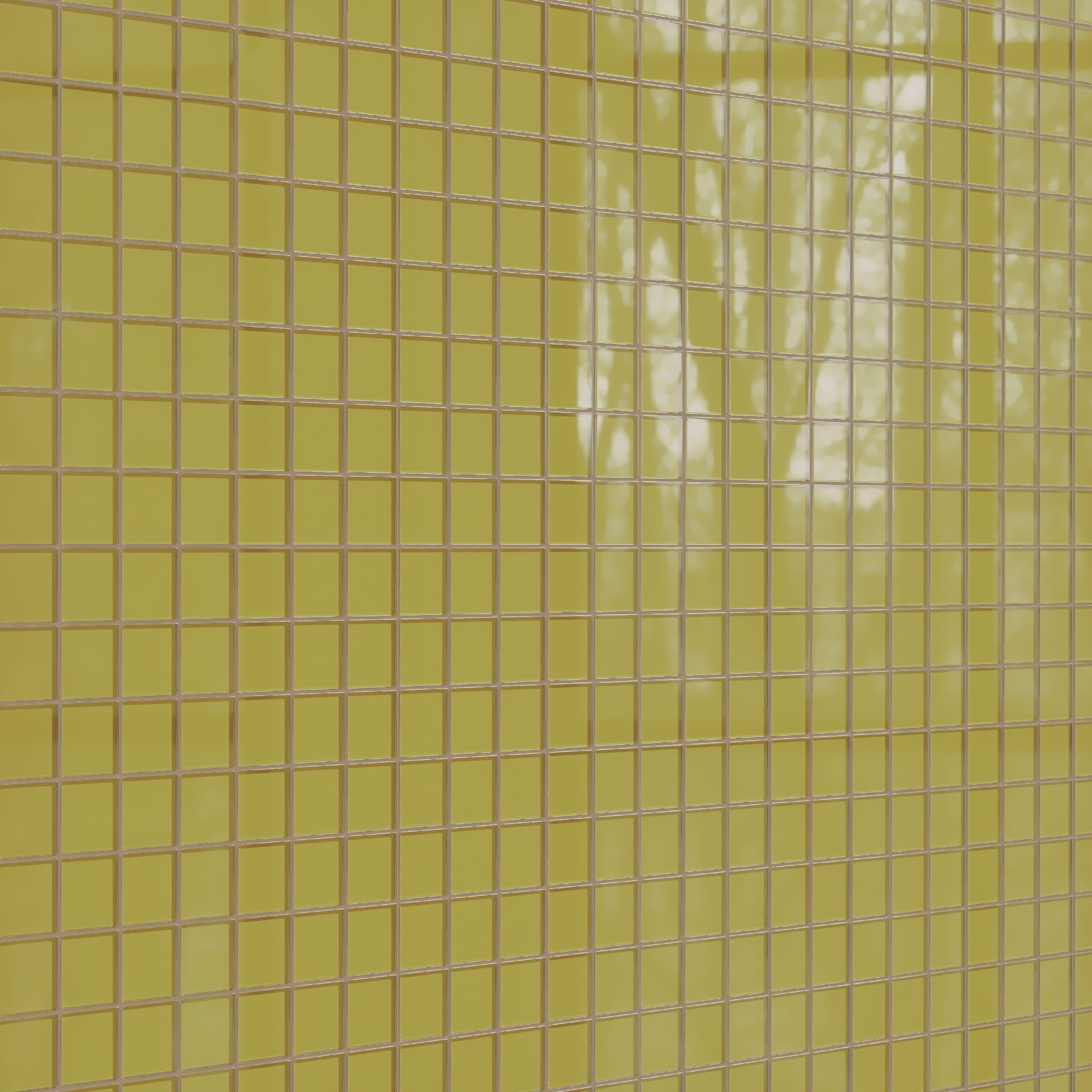 3x3 Straight Set Sheeted Glass Mosaic Tile in Pine Siskin Gloss