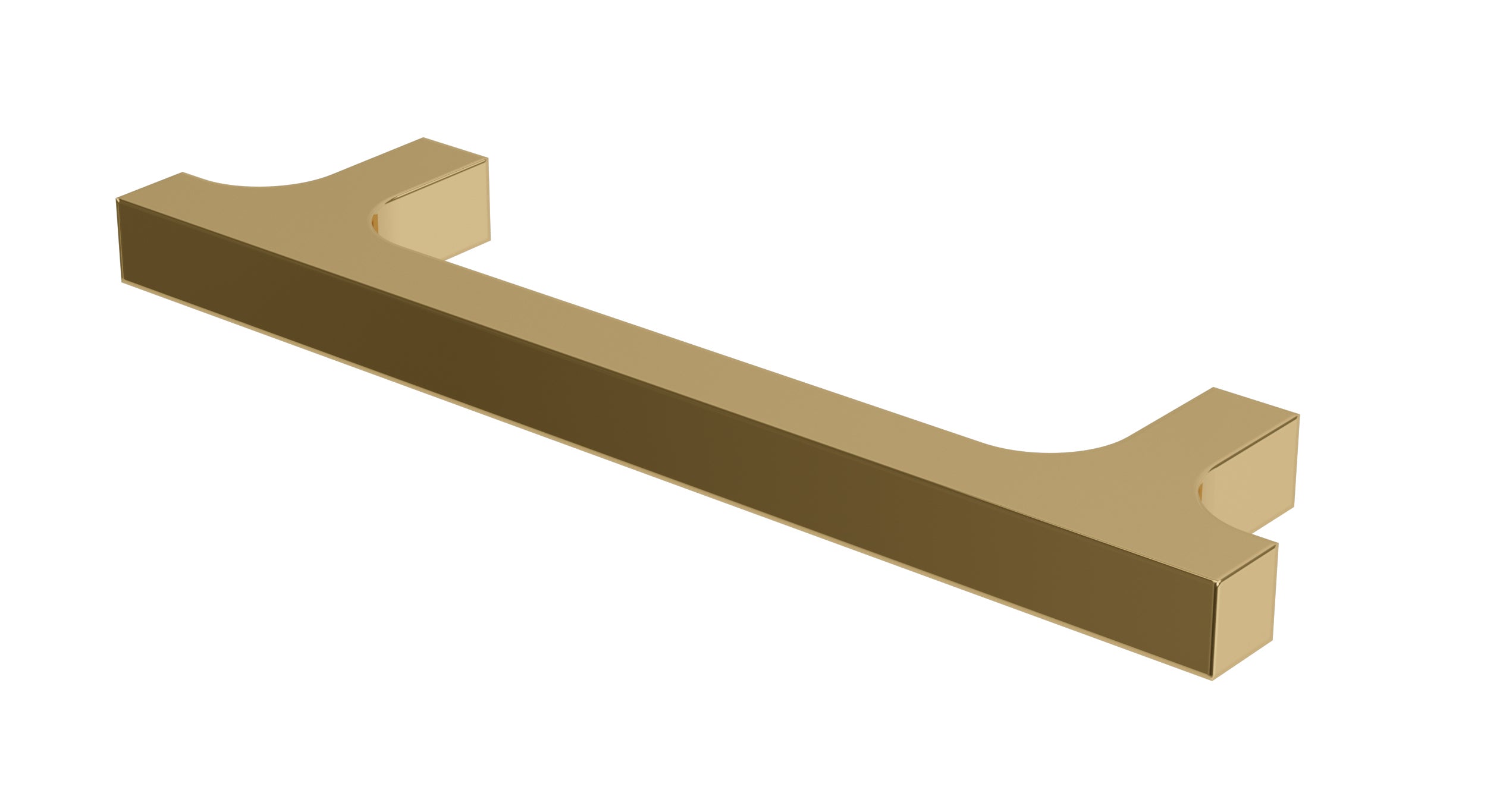 Flatiron Square Cabinet Pull 4" in Polished Brass