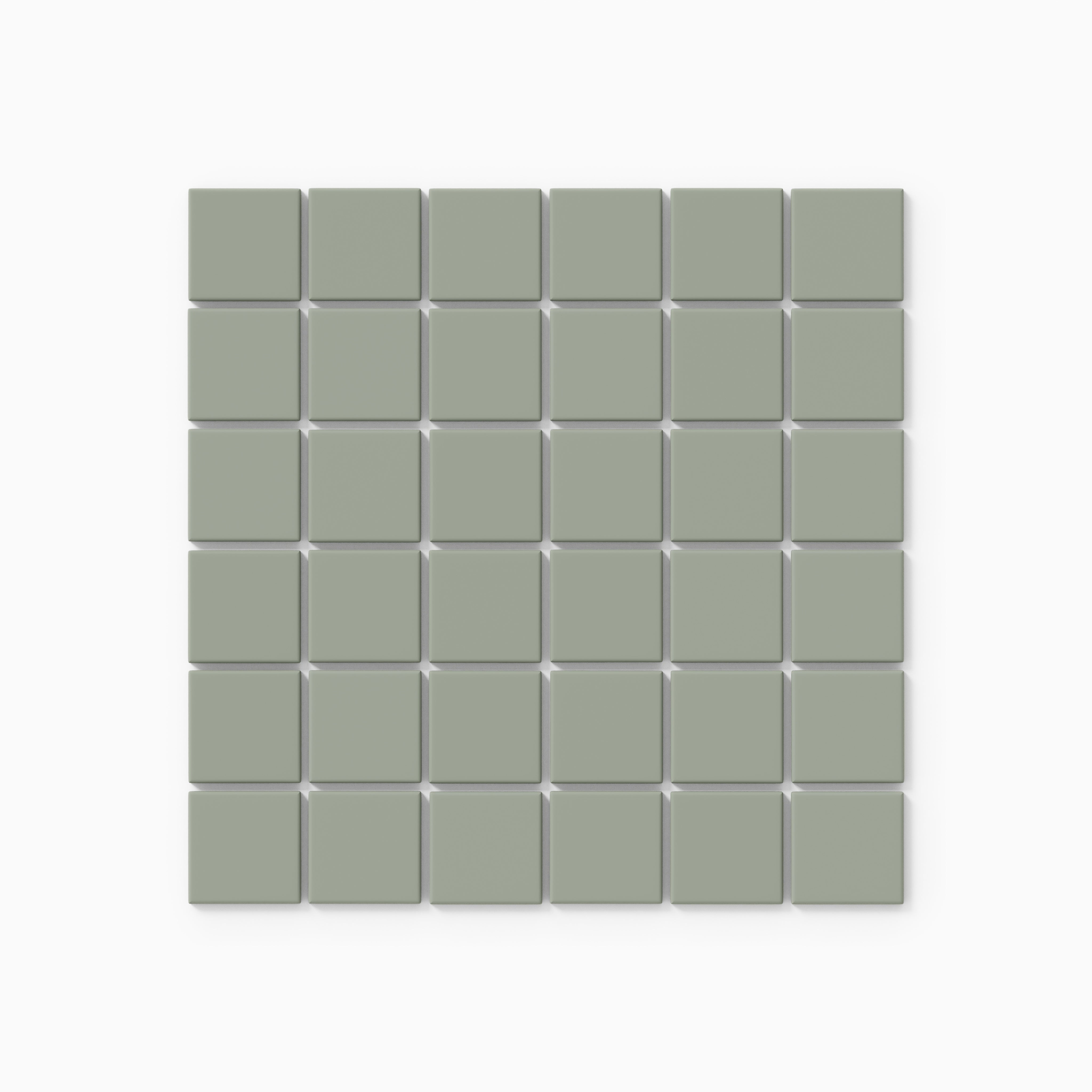 2x2 Straight Set Sheeted Natural Press Ceramic Mosaic Tile in Terre Verte Matte