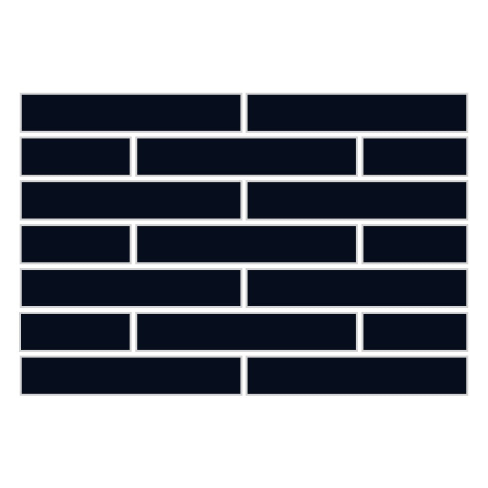 1x6 Half Offset Sheeted Original Ceramic Mosaic Tile in Navy Blue Matte