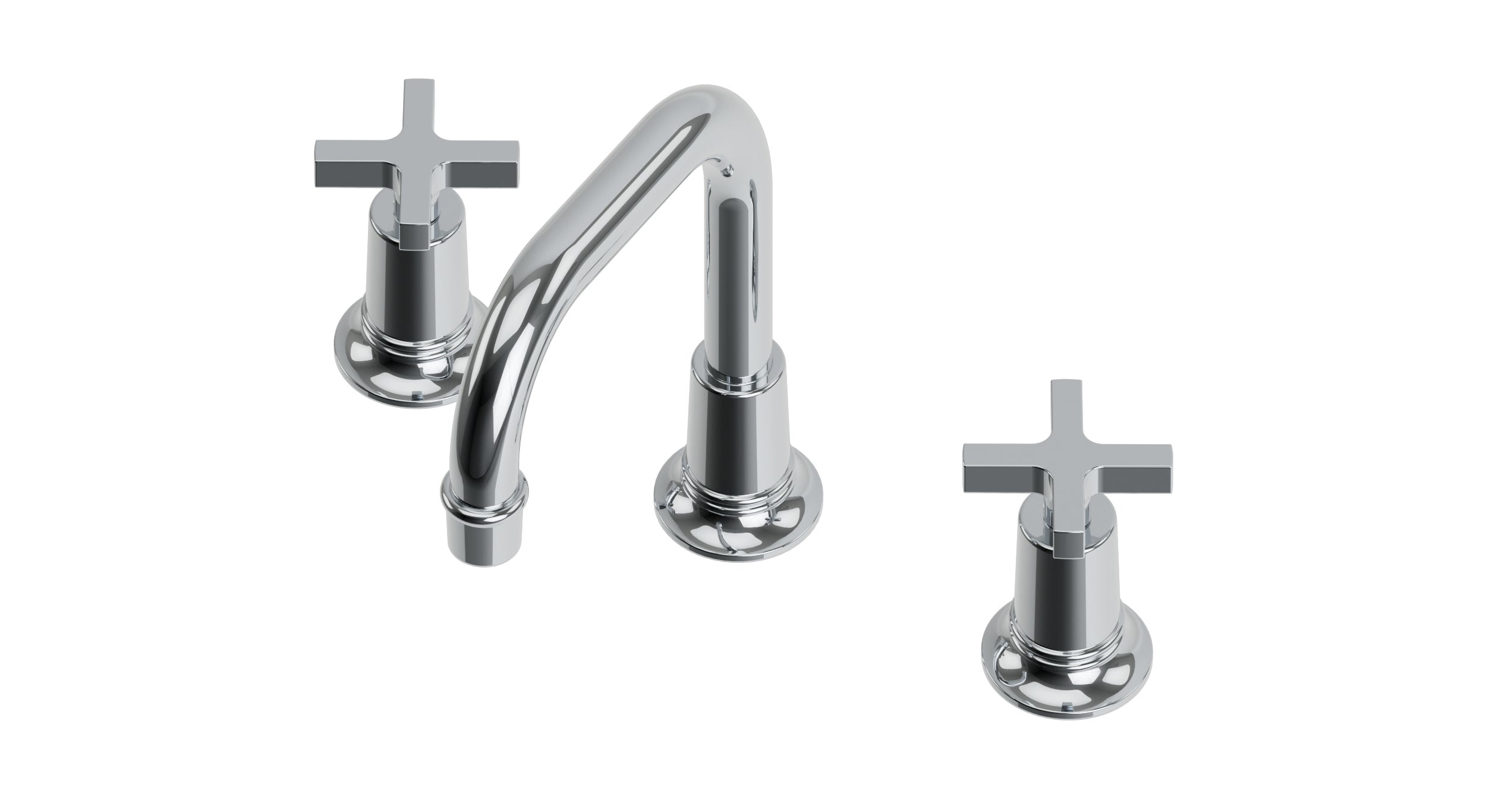 Emerson Two Handle Deck Mount Squaretop Lavatory Faucet with Classic Cross Handles