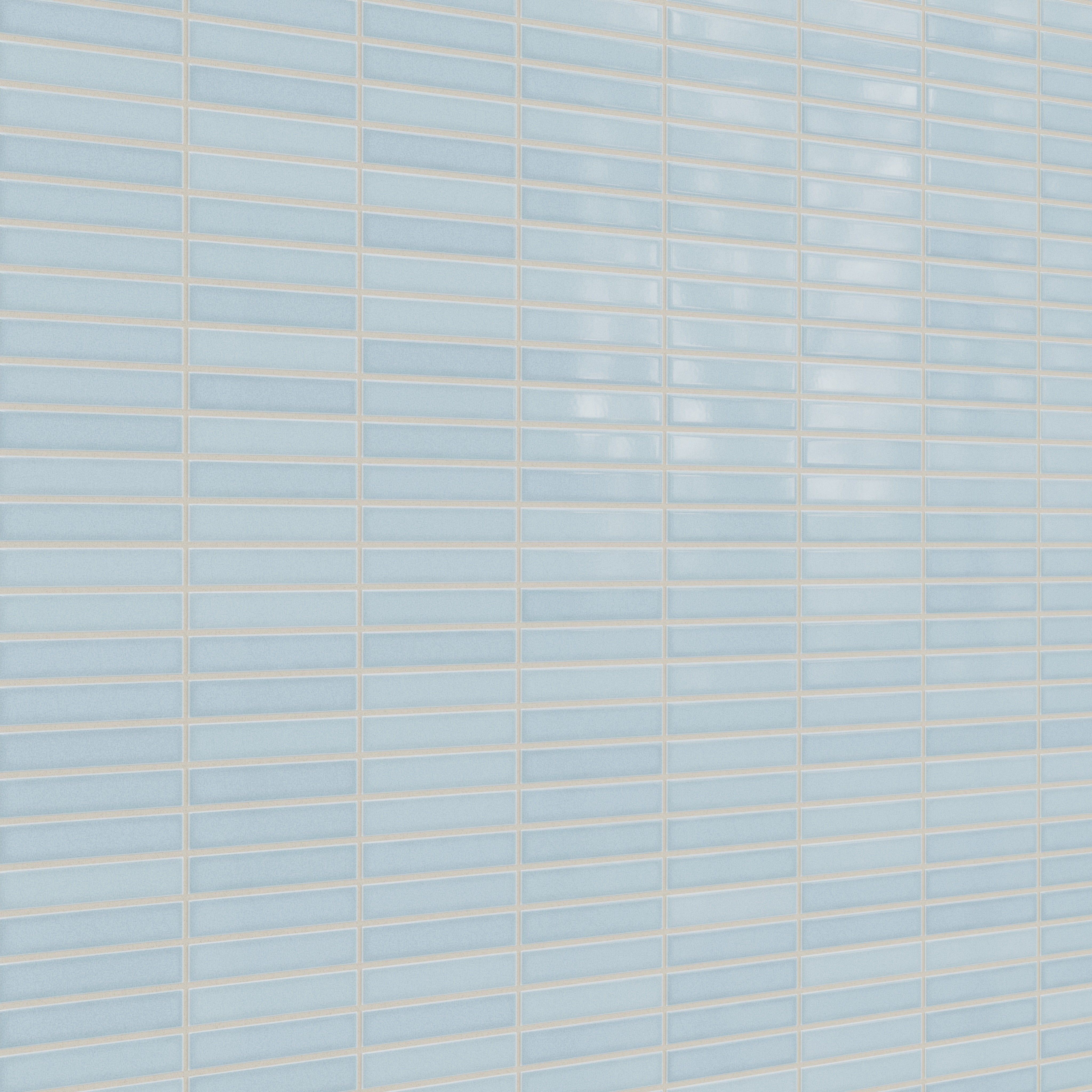 1x6 Straight Set Sheeted Original Ceramic Mosaic Tile in Crater Lake Gloss