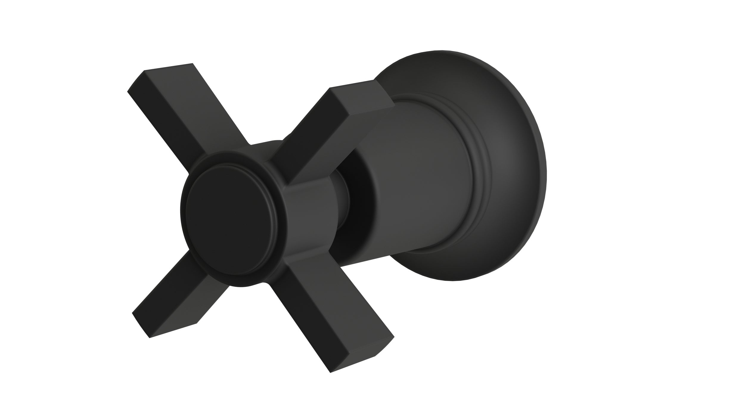 Emerson One Handle Wall Mount Diverter/Volume Control Shower Trim with Defined Cross Handle in Matte Black