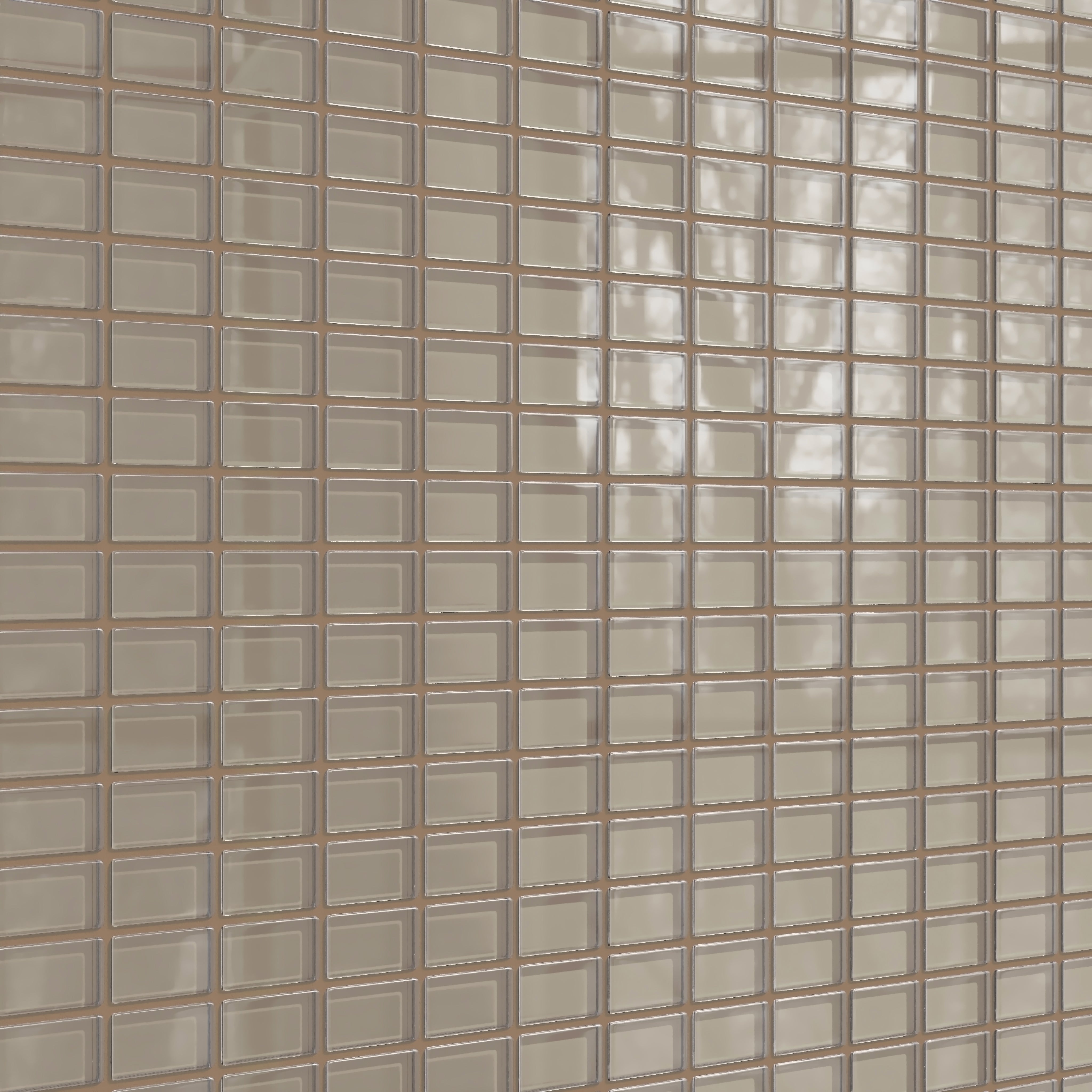1x2 Straight Set Sheeted Glass Mosaic Tile in Quail Gloss