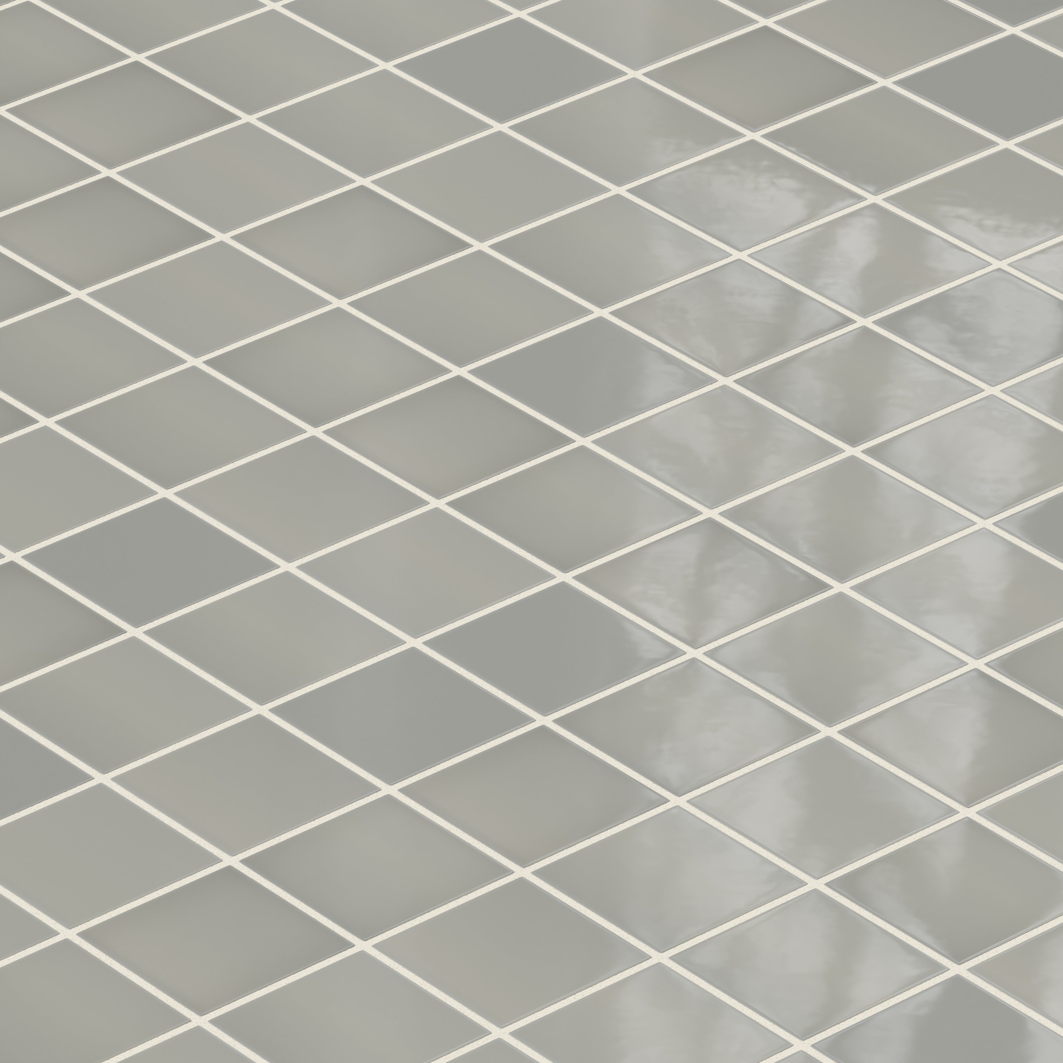 3x3 Straight Set Sheeted Natural Press Ceramic Mosaic Tile in Puget Sound Gloss