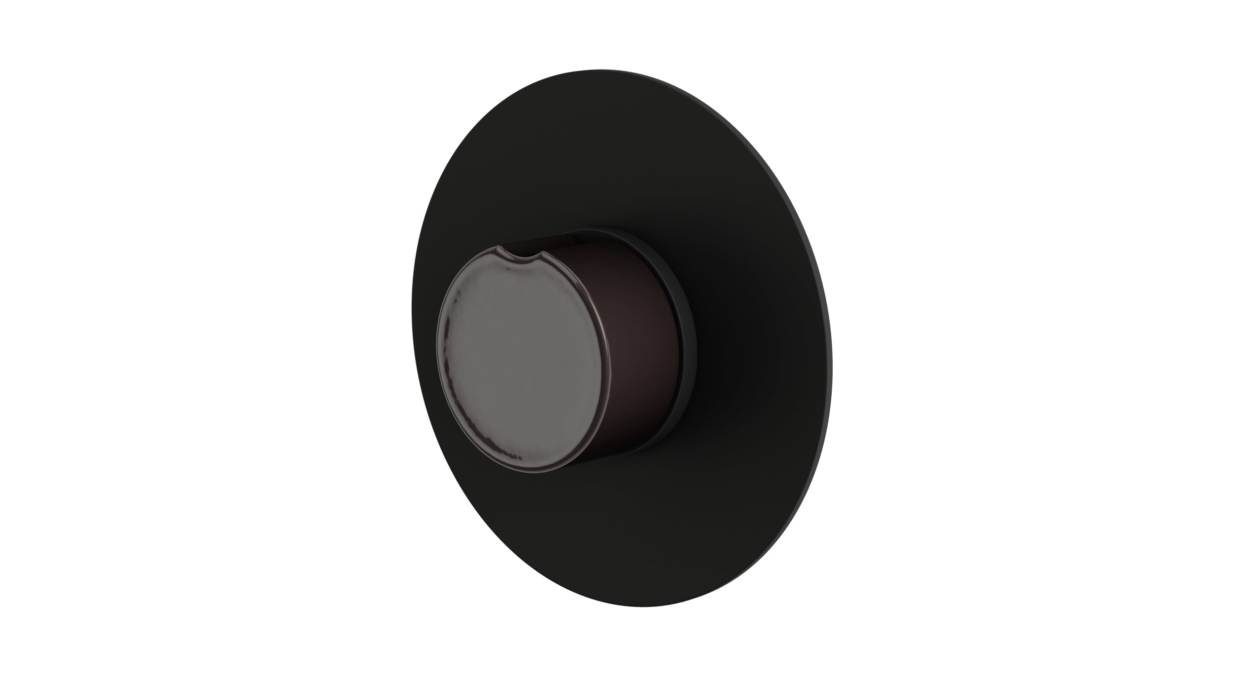 Foundry One Handle Wall Mount Shower Trim with Groove Ceramic Knob Handle in Matte Black