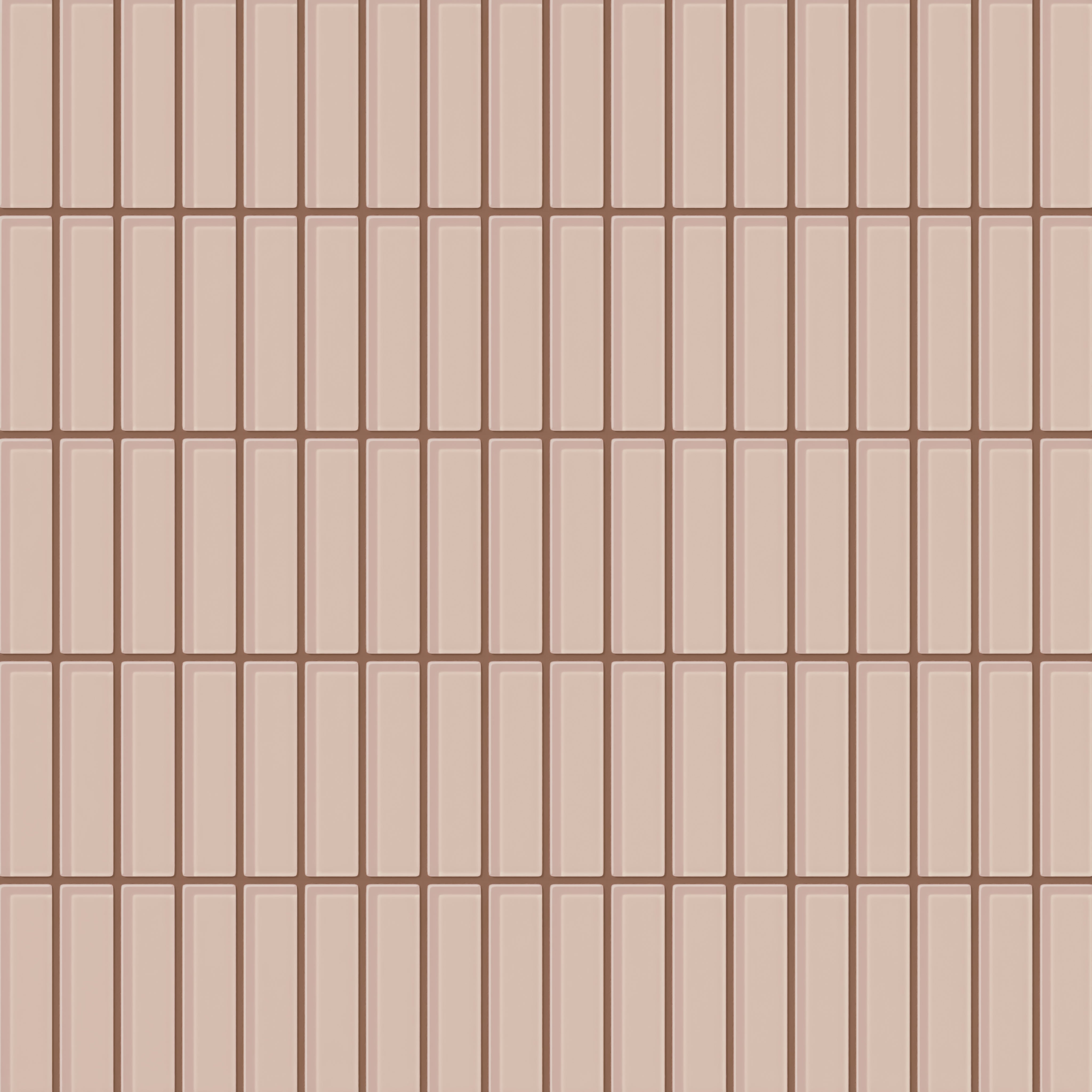 1x4 Straight Set Sheeted Glass Mosaic Tile in Rosy Finch Gloss