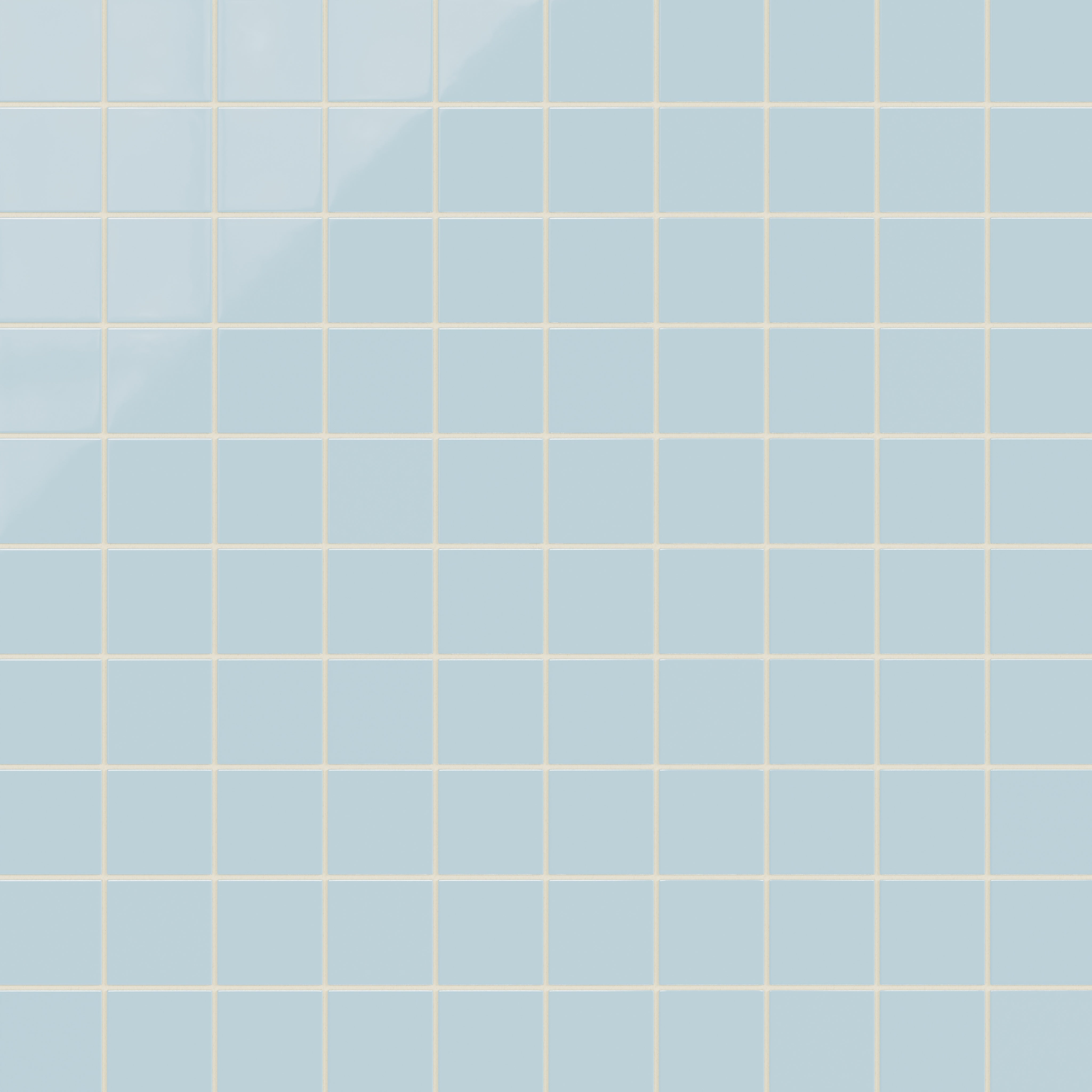 3x3 Straight Set Sheeted Natural Press Ceramic Mosaic Tile in Egyptian Blue Gloss
