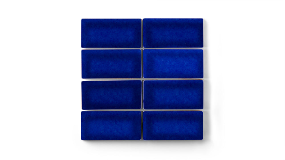 2x4 Straight Set Sheeted Original Ceramic Mosaic Tile in Azul Gloss