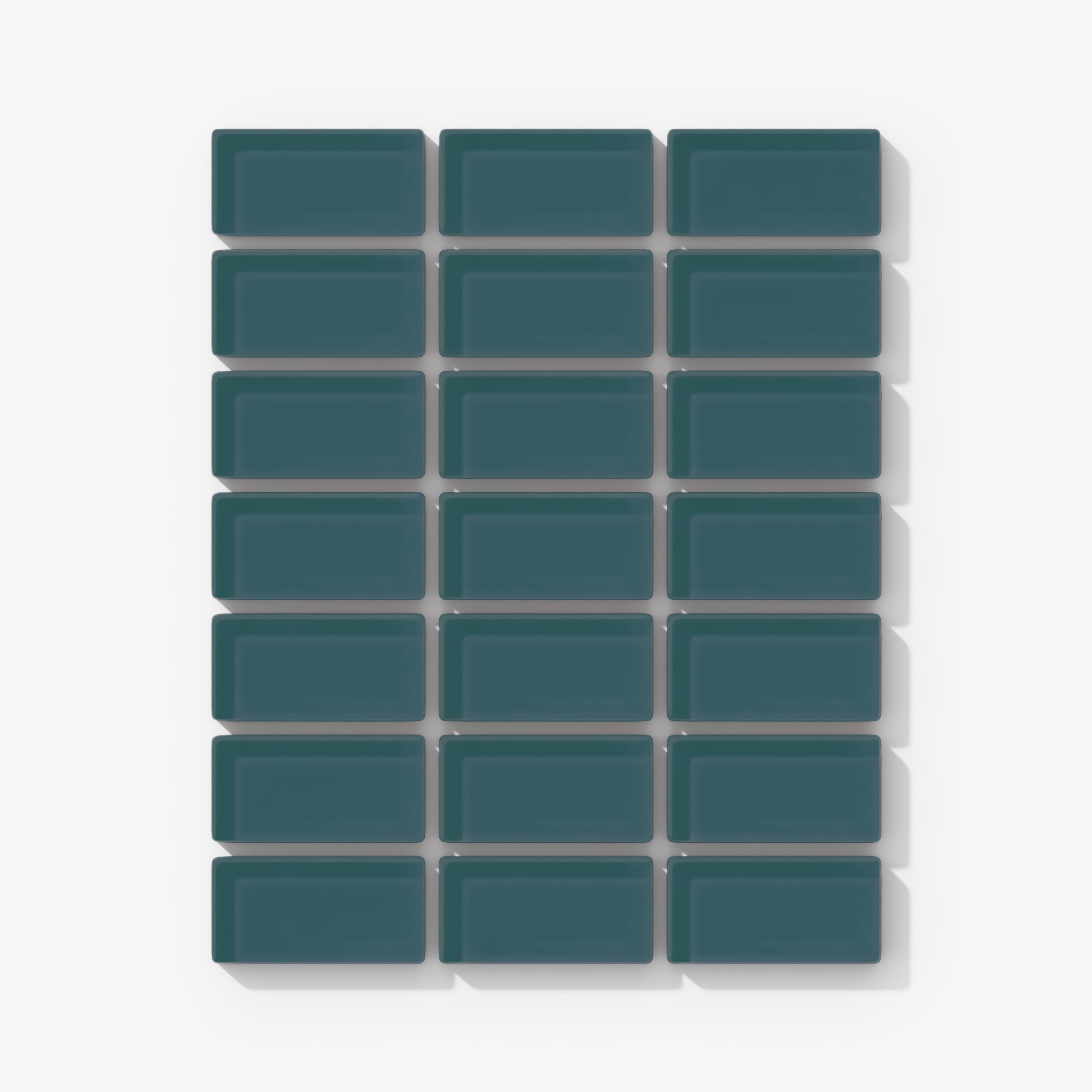1x2 Straight Set Sheeted Glass Mosaic Tile in Magpie Gloss