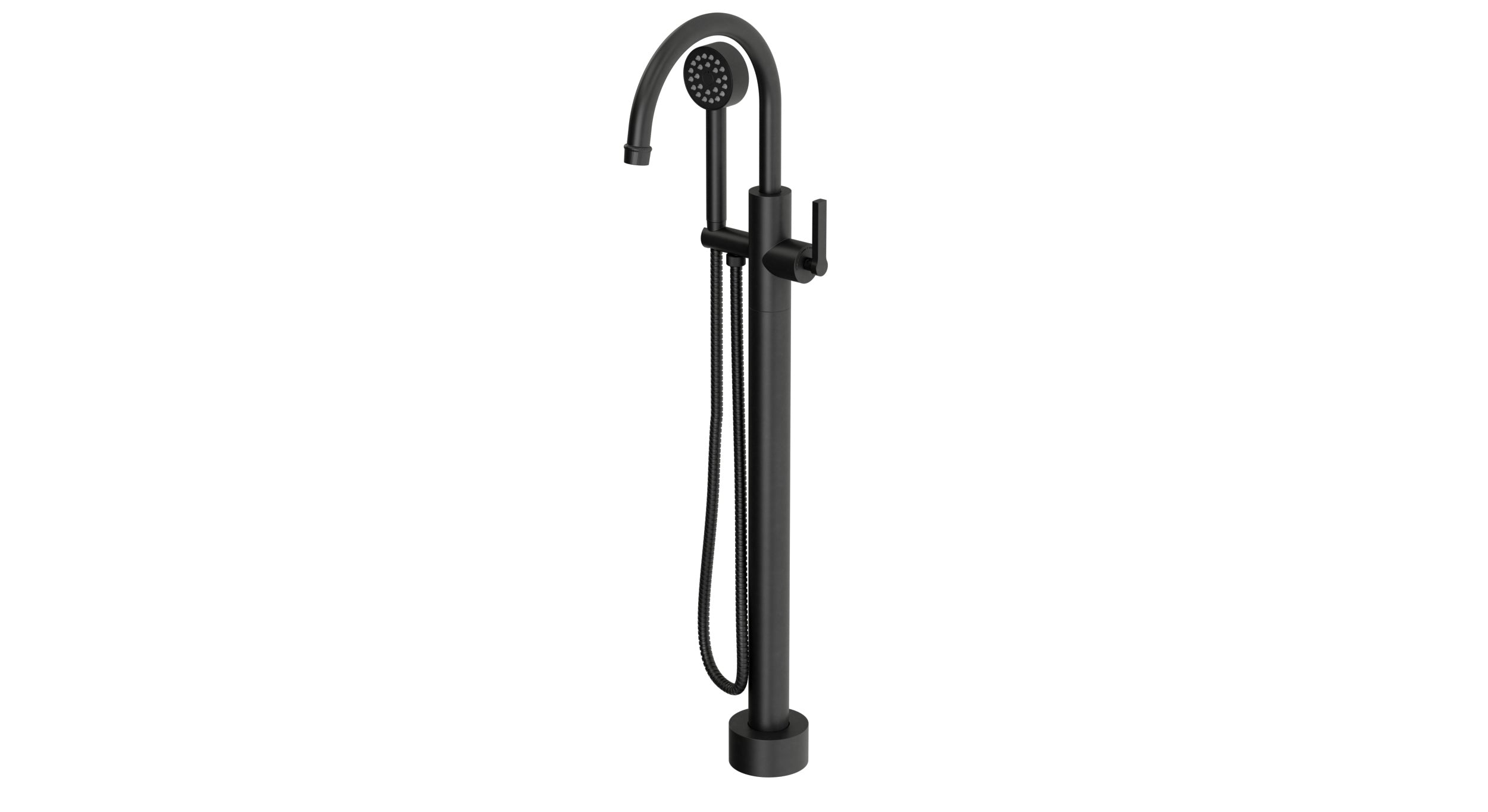 Emerson One Handle Floor Mount Gooseneck Bath Trim with Hand Shower and Classic Lever Handle in Oil Rubbed Bronze