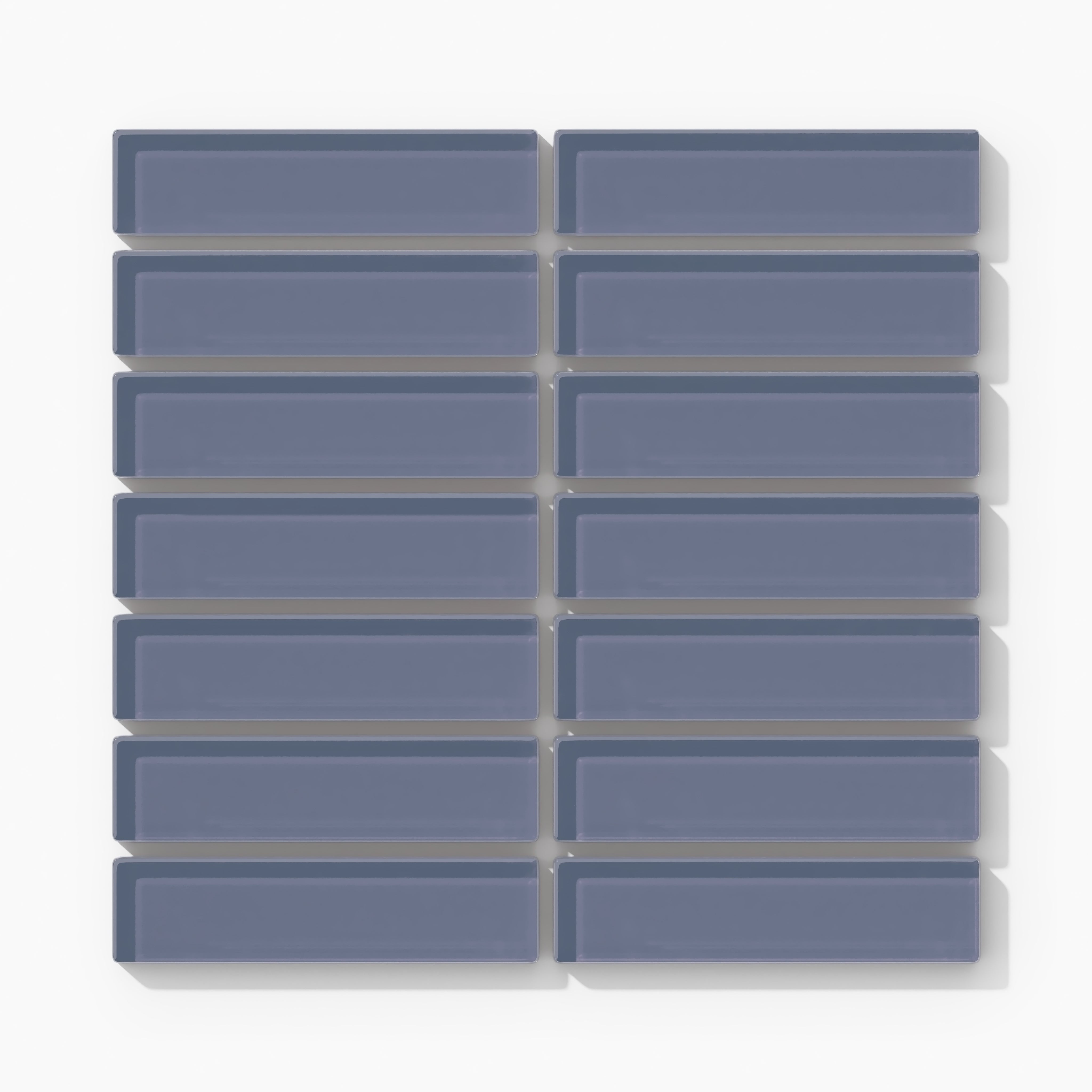 1x4 Straight Set Sheeted Glass Mosaic Tile in Nuthatch Gloss